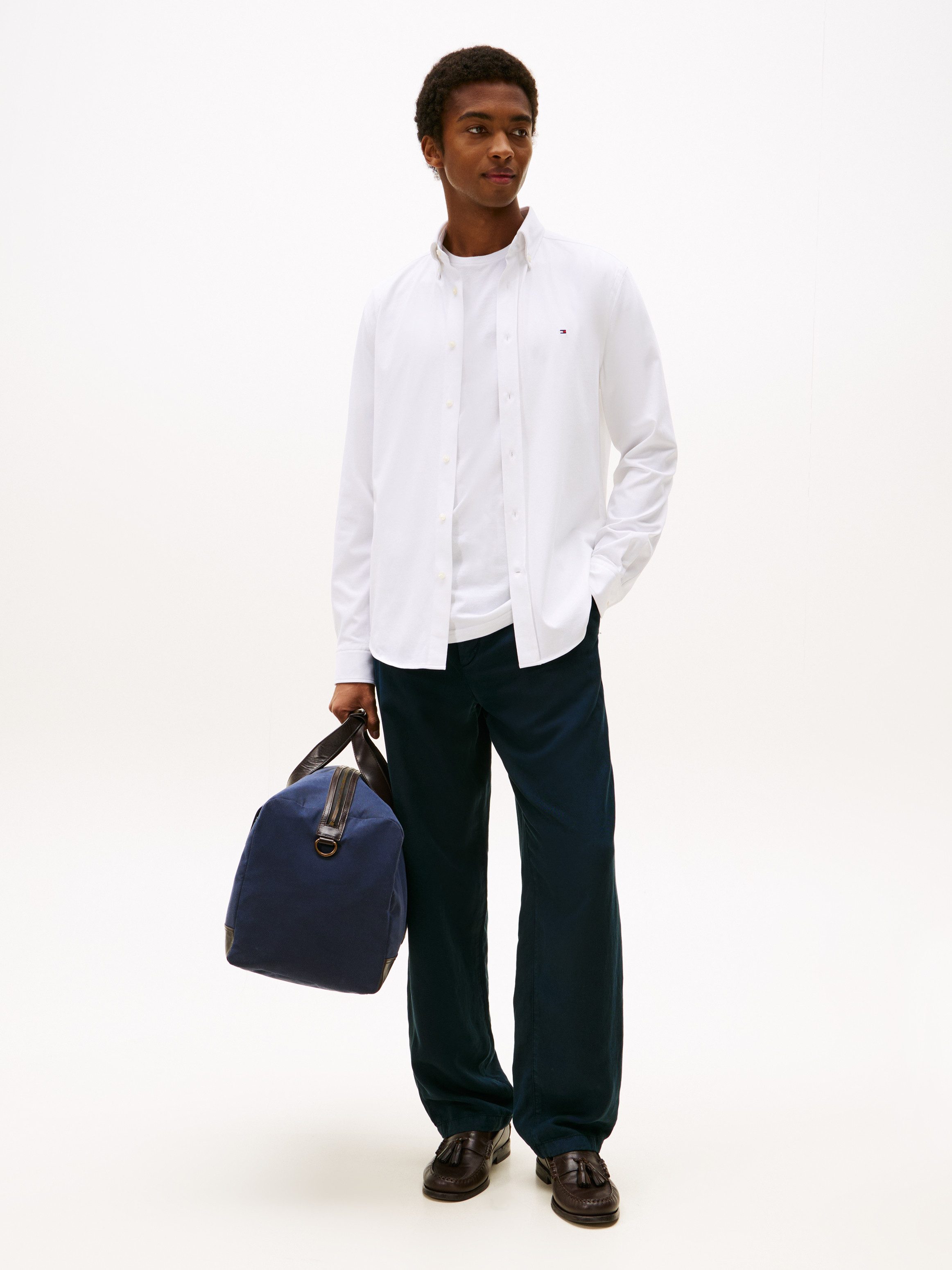 Tommy Hilfiger Overhemd met lange mouwen PERFORMANCE KNIT SOLID LS SHIRT