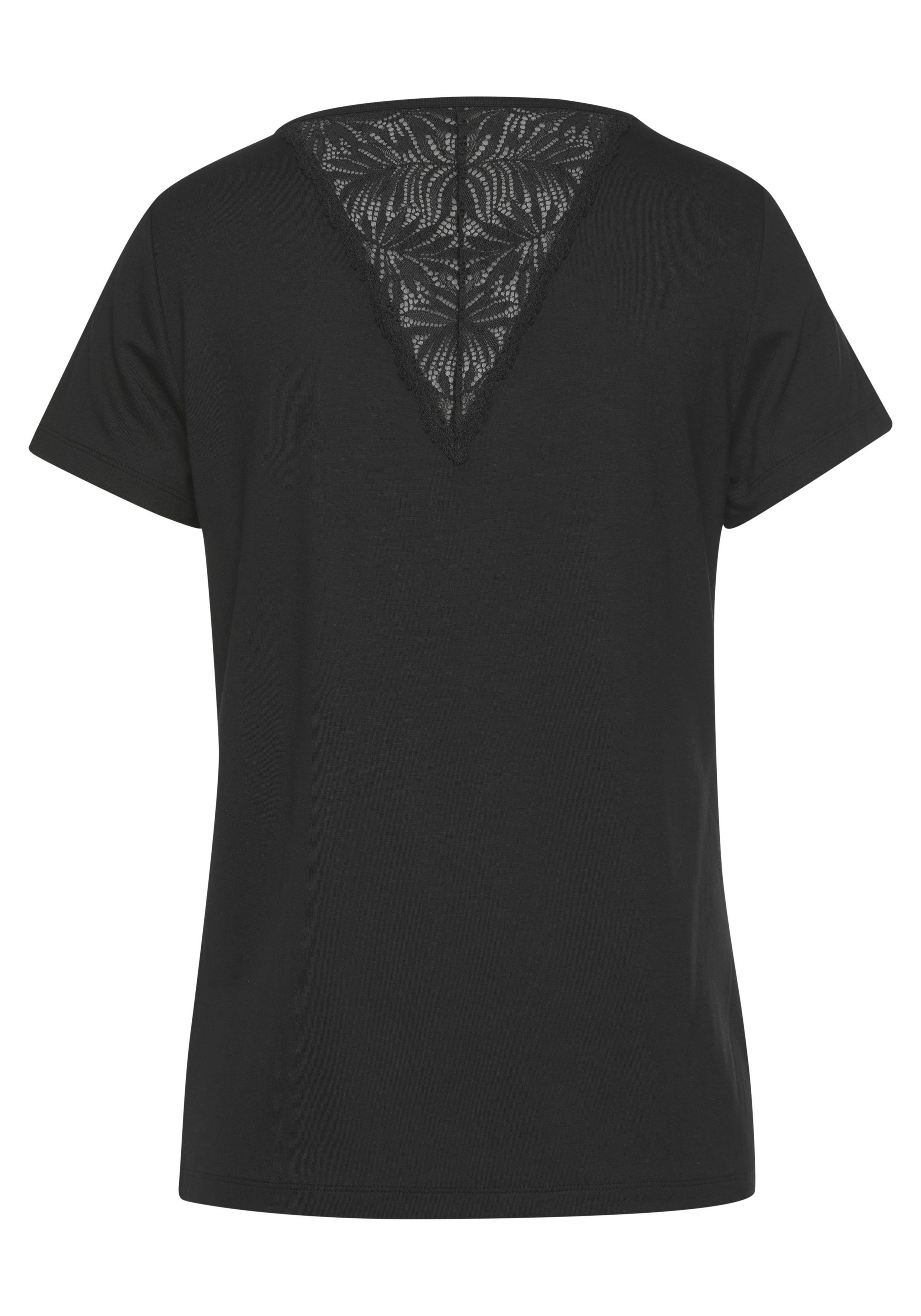 Lascana Pyjama top met kanten inzet op de rug