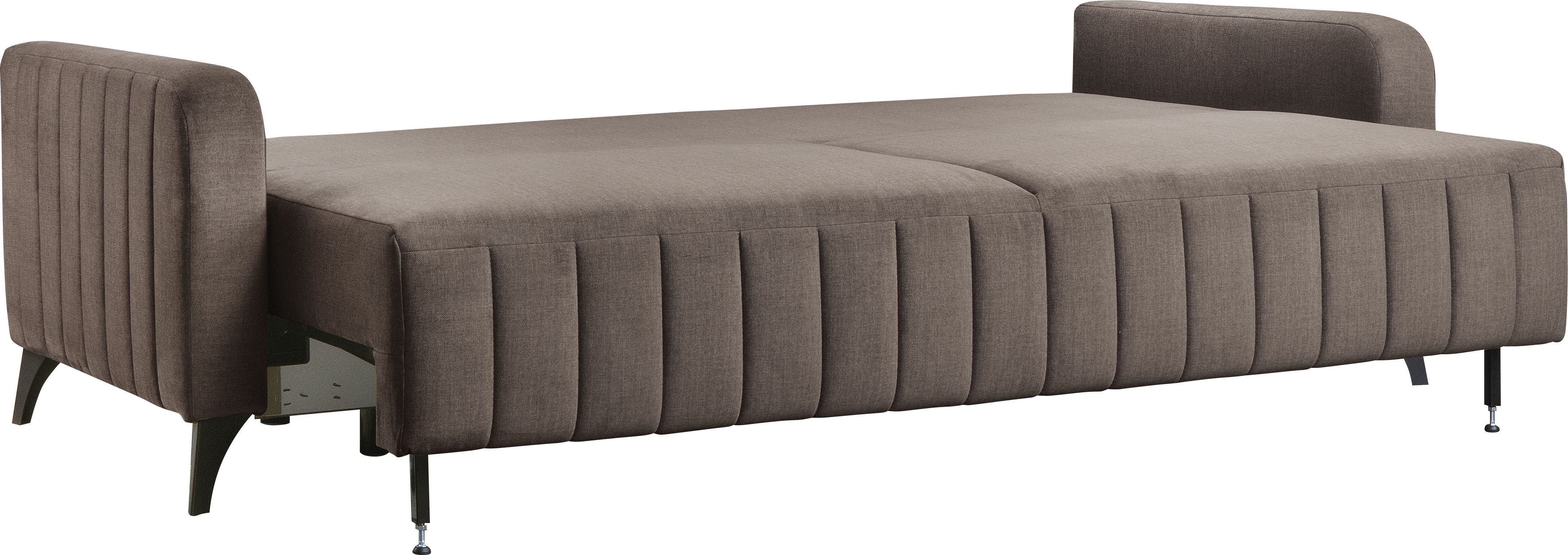 exxpo - sofa fashion 3-zitsbank Grande, hoogwaardige slaapbank van microvelours met slaapbank functie en bedbox, comfortabele binnenvering
