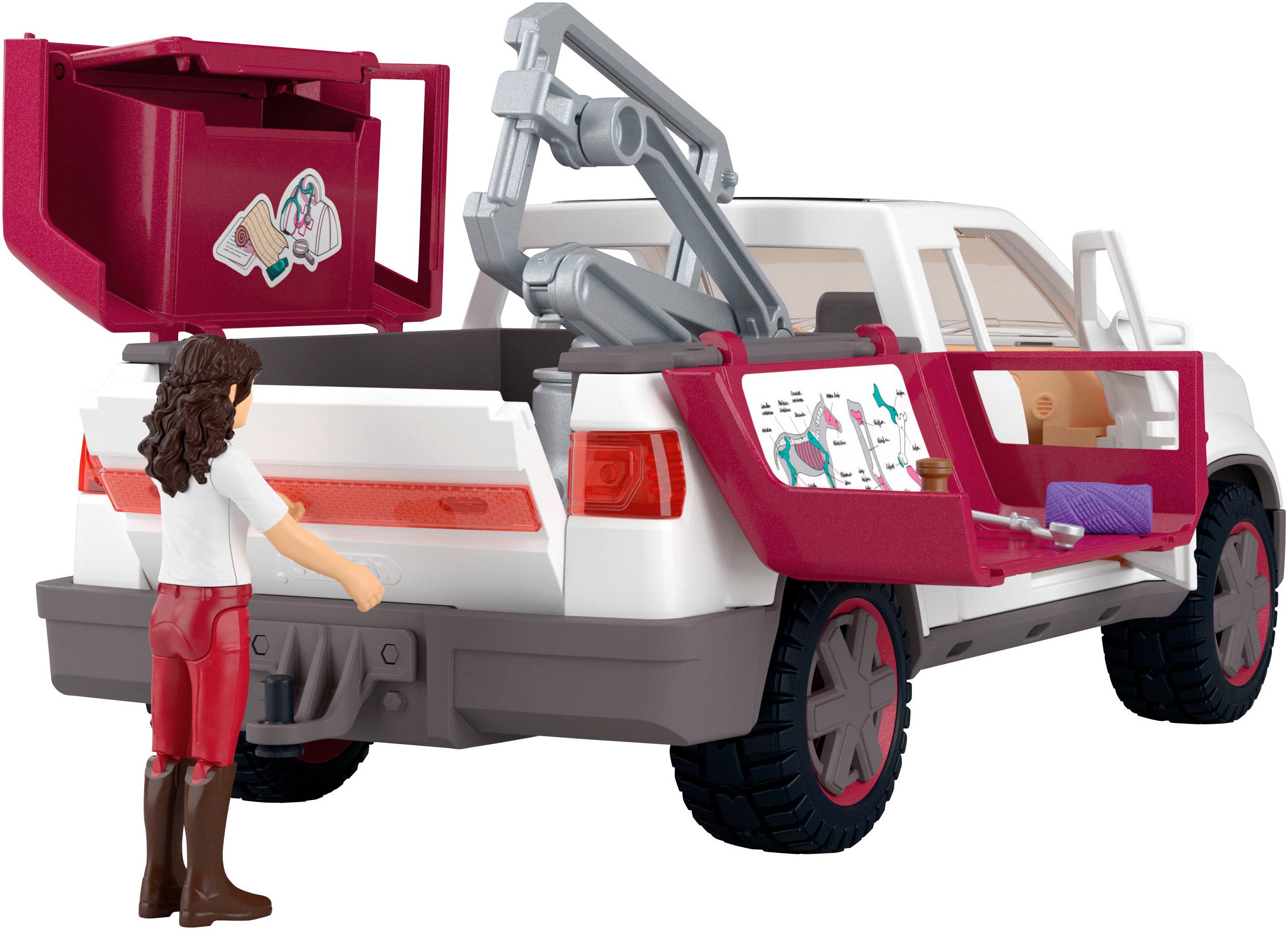 Schleich® Speelgoedauto HORSE CLUB, Mobile Tierärztin mit Anhänger (42704)