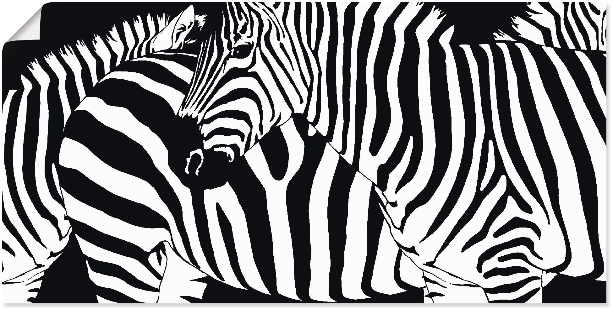 Artland Artprint Zebrastrepen in vele afmetingen & productsoorten -artprint op linnen, poster, muursticker / wandfolie ook geschikt voor de badkamer (1 stuk)