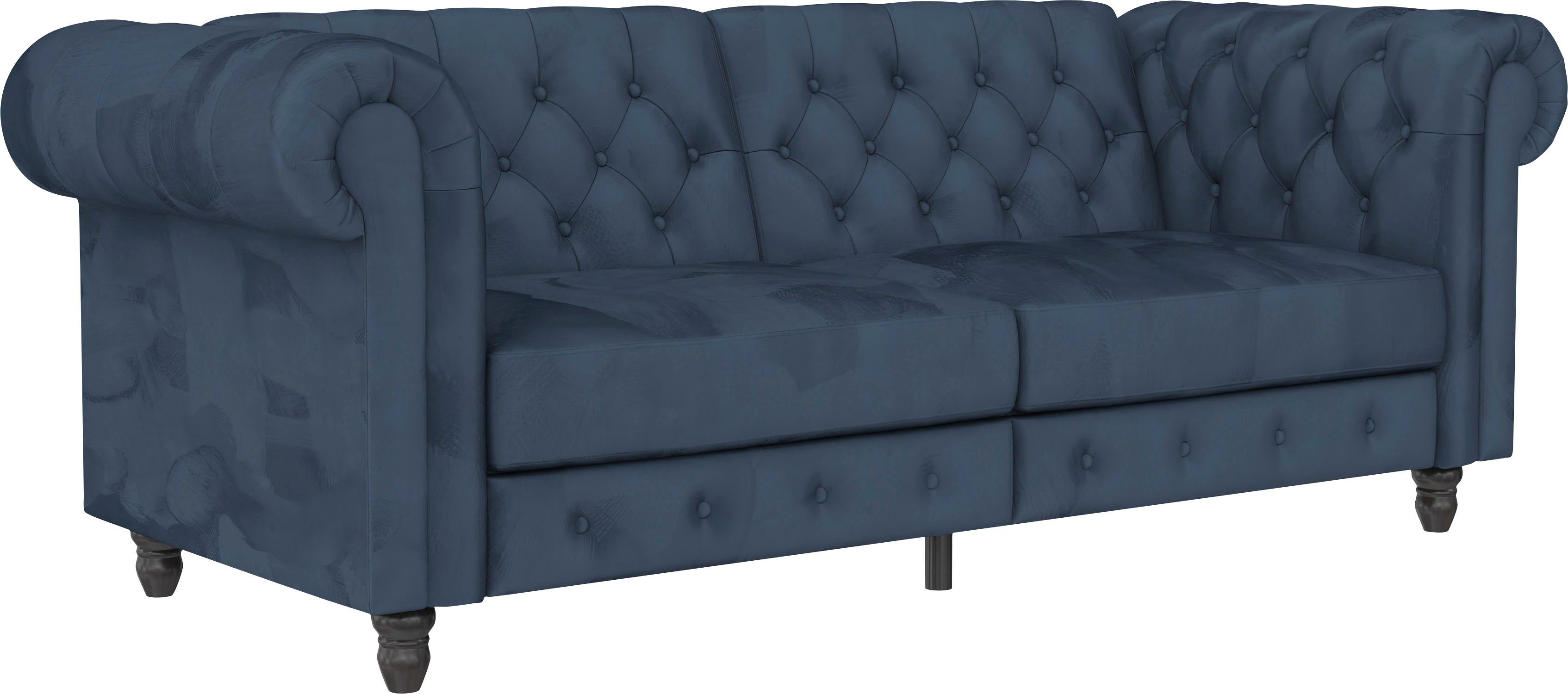 Dorel Home 3-zitsbank Felix, slaapbank 236 cm(ligoppervlak 108 x 190 cm), rugleuning 3-voudig verstelbaar, velours, kunstleer, luxe vintage microvezel