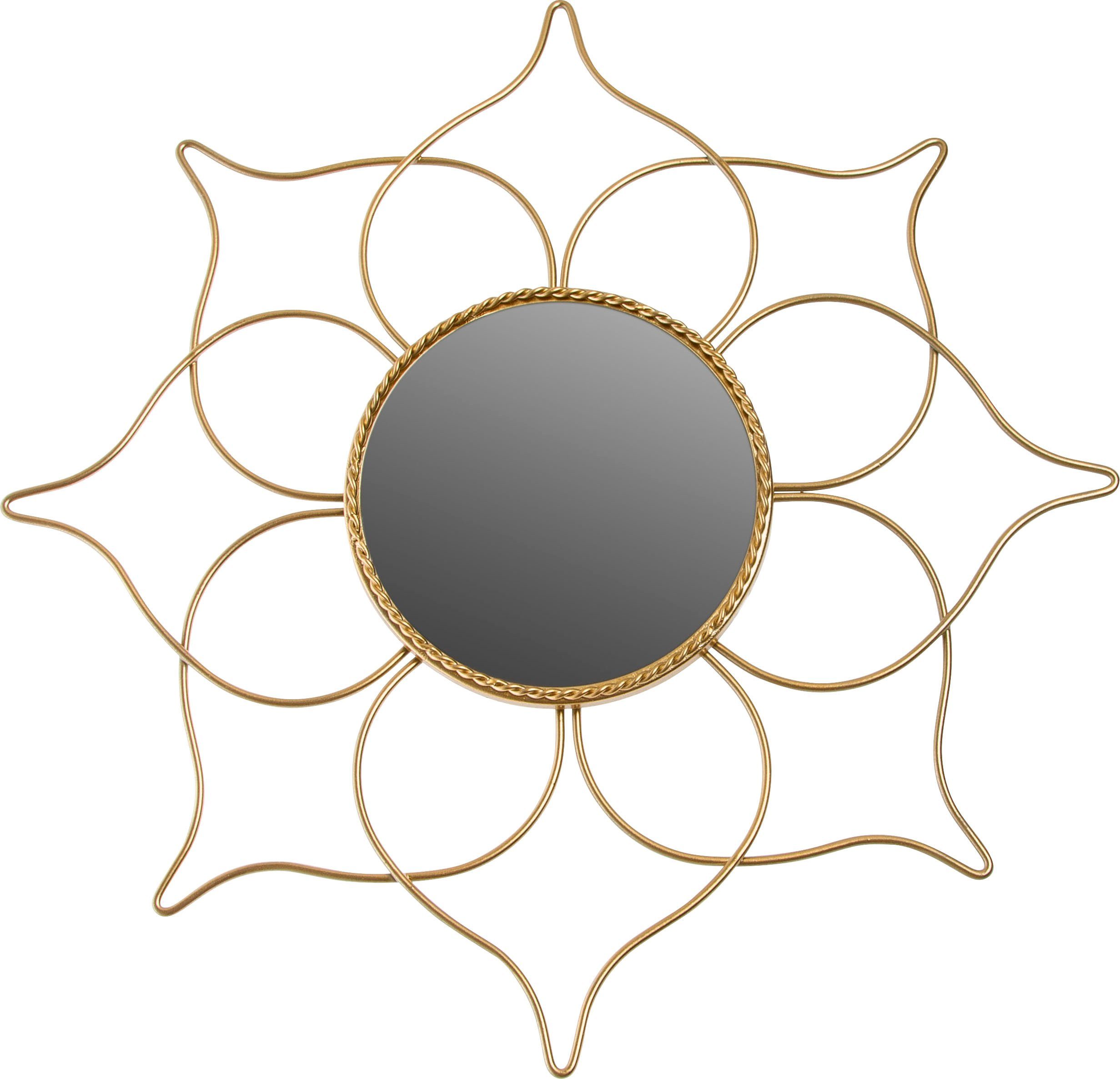 Myflair Möbel & Accessoires Sierspiegel Pauli Wandspiegel, goudkleur, landhuis, rond, frame van metaal, bloemmodel (set, 3 stuks)