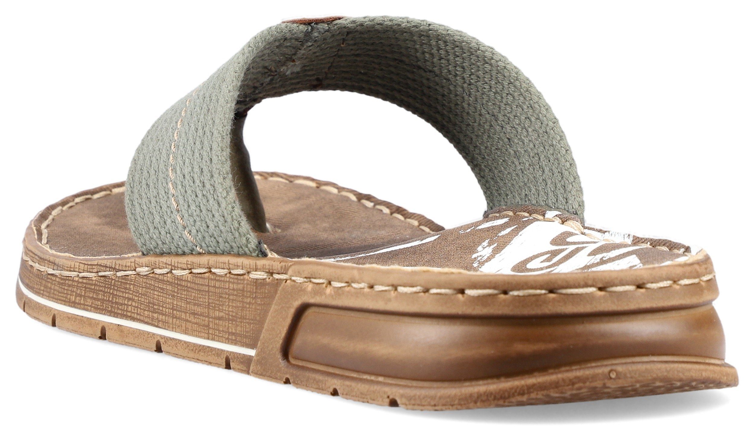 Rieker Teenslippers zomerschoen, slippers, badschoen, zwemschip, met logo-opschrift