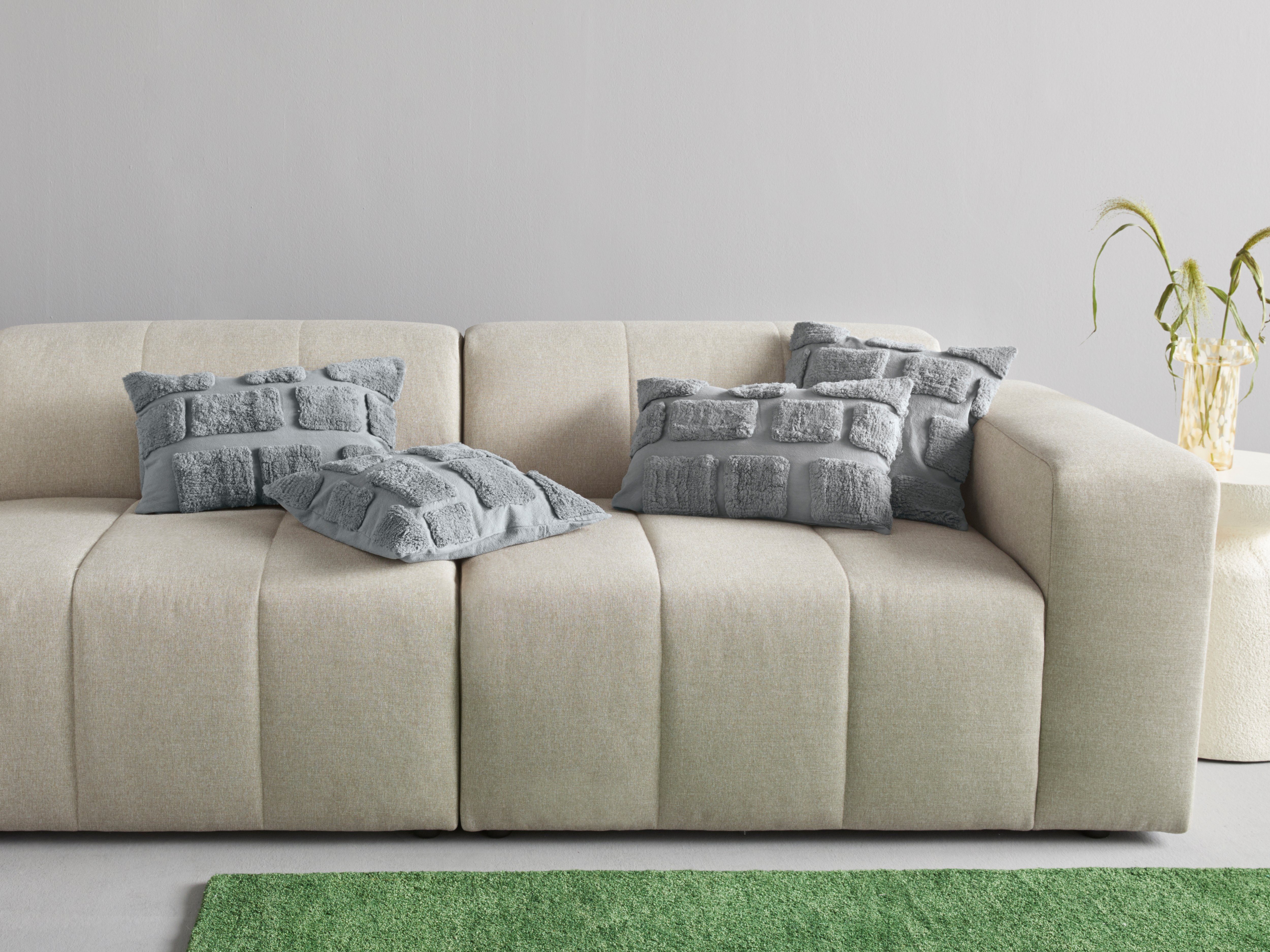 LeGer Home by Lena Gercke Kussenhoes Nia met pluizige 3d-patronen (combi-set, 2 stuks)