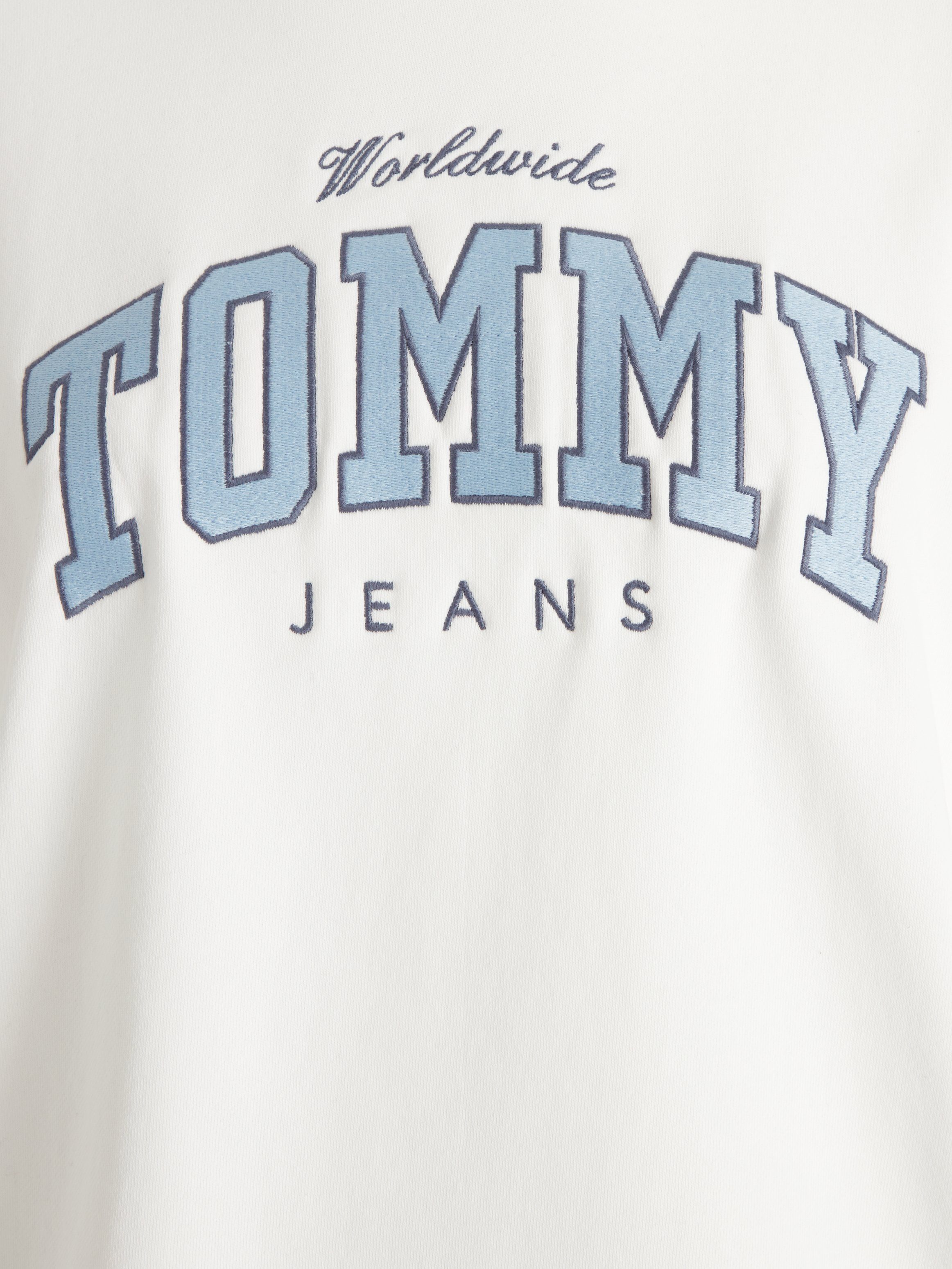 TOMMY JEANS Sweatshirt TJW RLX VARSITY LUXE CREW met geborduurd logo-opschrift