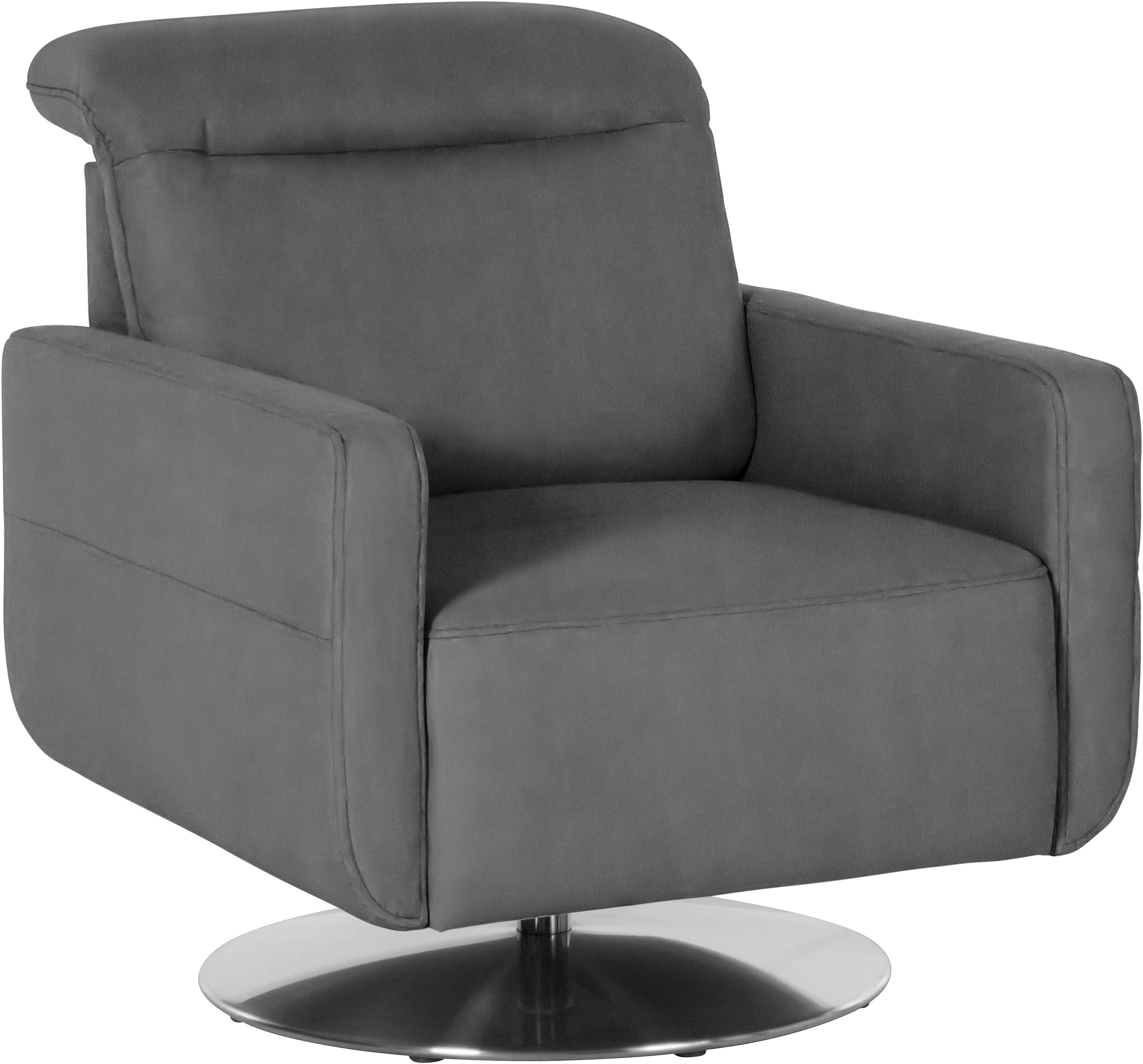 sit&more Draaibare fauteuil GIZEH met verstelbare hoofdsteun, met binnenvering