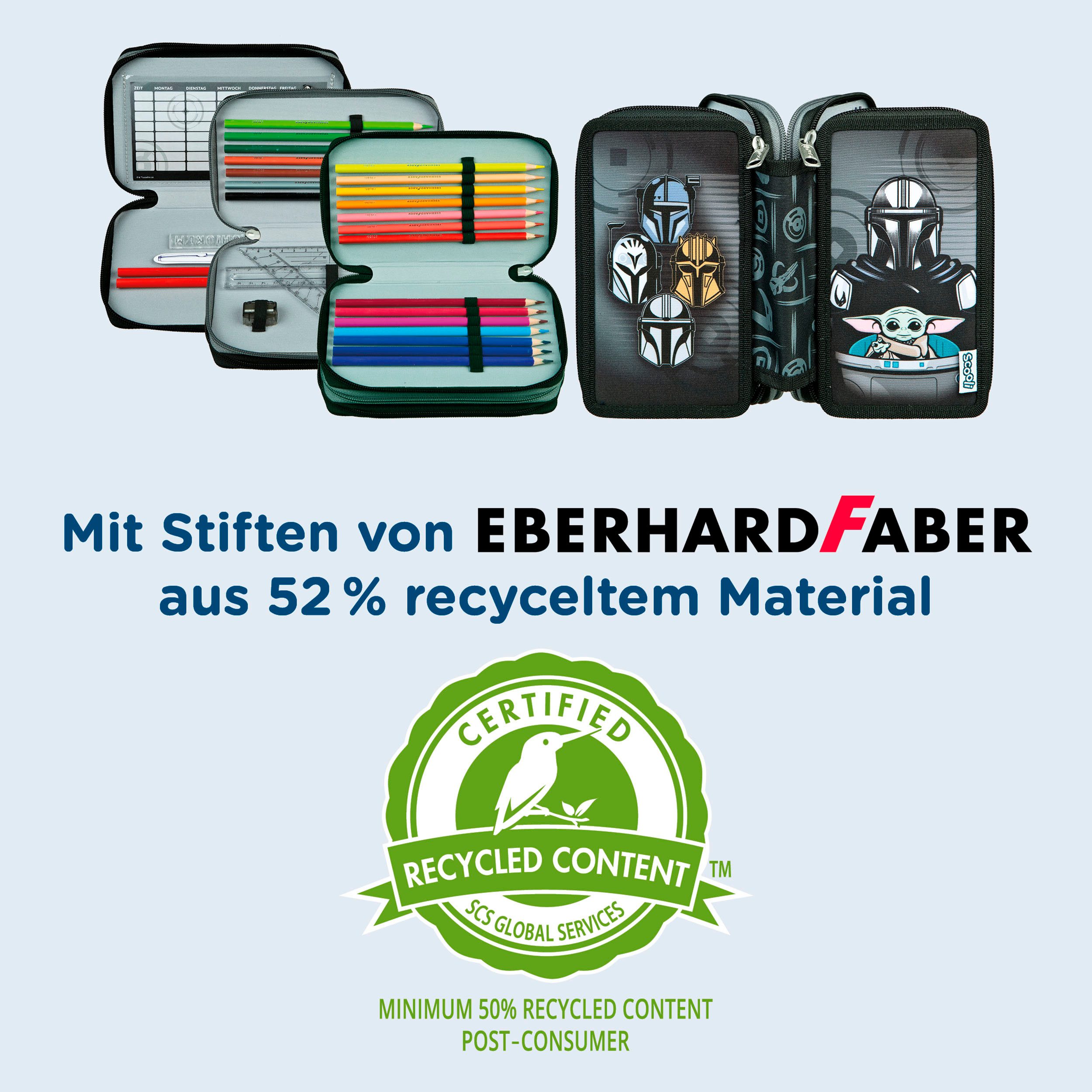 Scooli Etui Tripledecker, Star Wars gevuld, inclusief geodriehoek