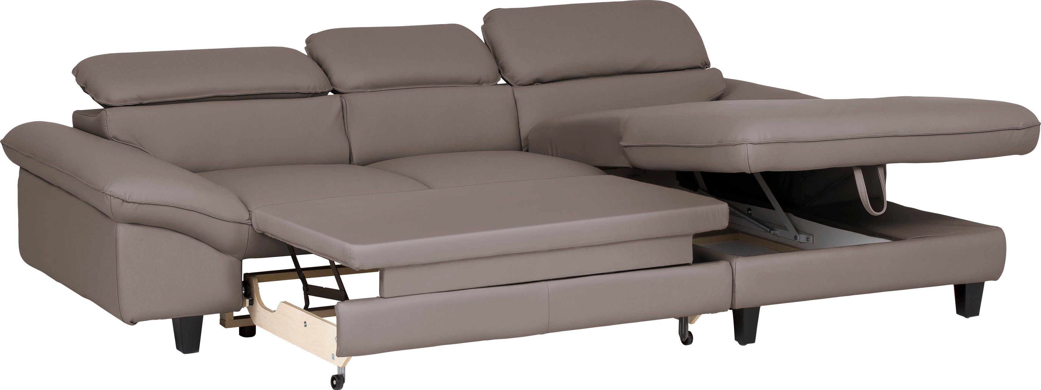 Home affaire Hoekbank Pilot L-vorm met verstelbaar hoofdeind, naar keuze met slaapfunctie & bedkist