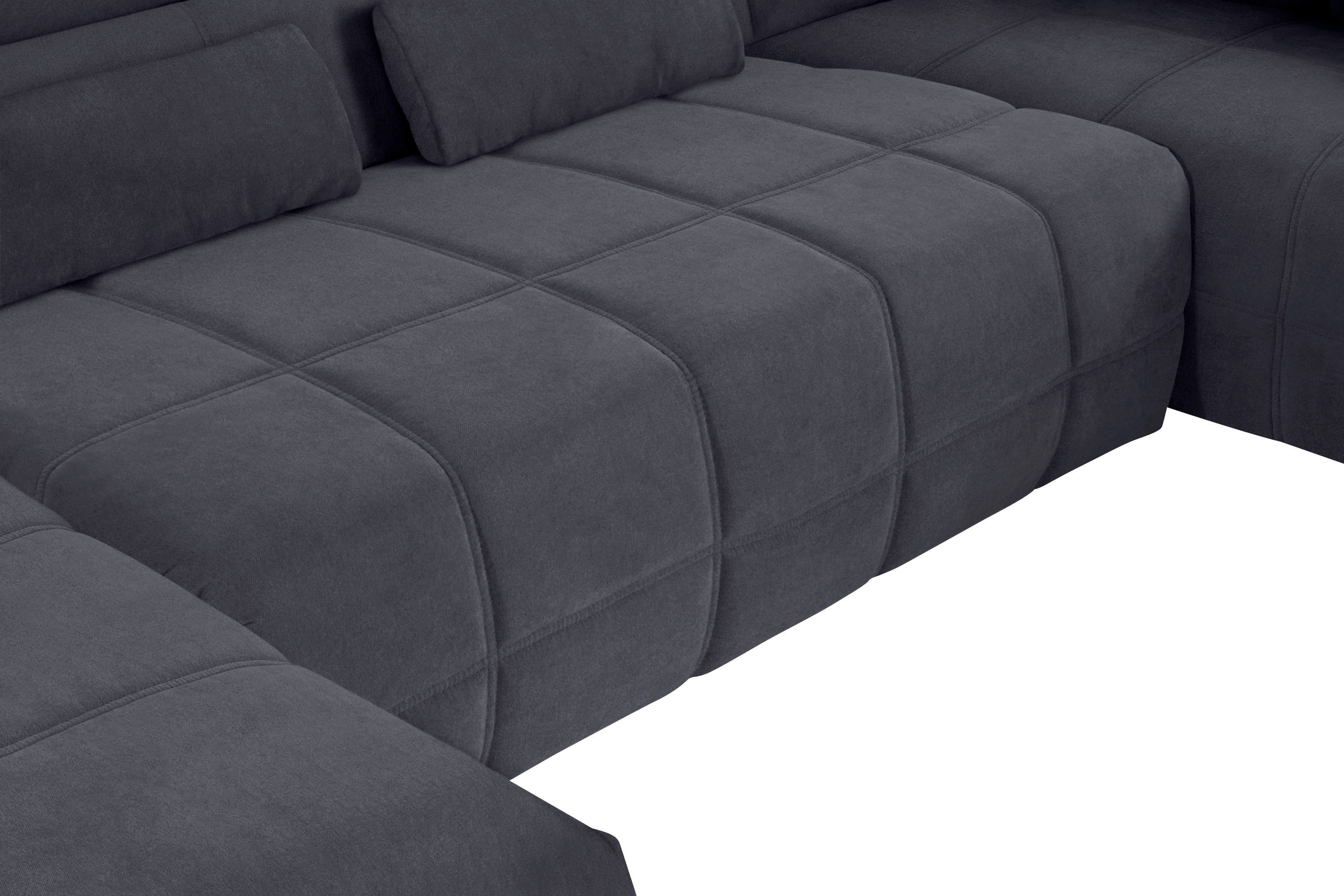 DOMO collection Zithoek Brandon, keuze met zitdiepteverstelling, inclusief lendensteun met hoofdsteunverstelling, optionele zitdiepteverstelling, u-vorm