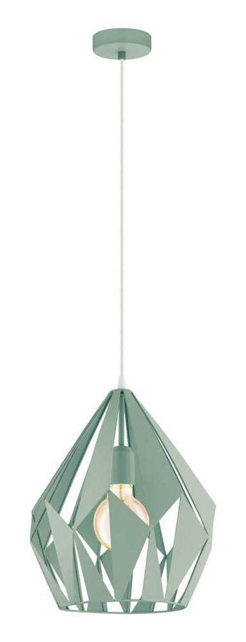 EGLO Hanglamp CARLTON-P Vintage hanglamp, metaal, pastel lichtgroen, Ø 31 cm (1 stuk)