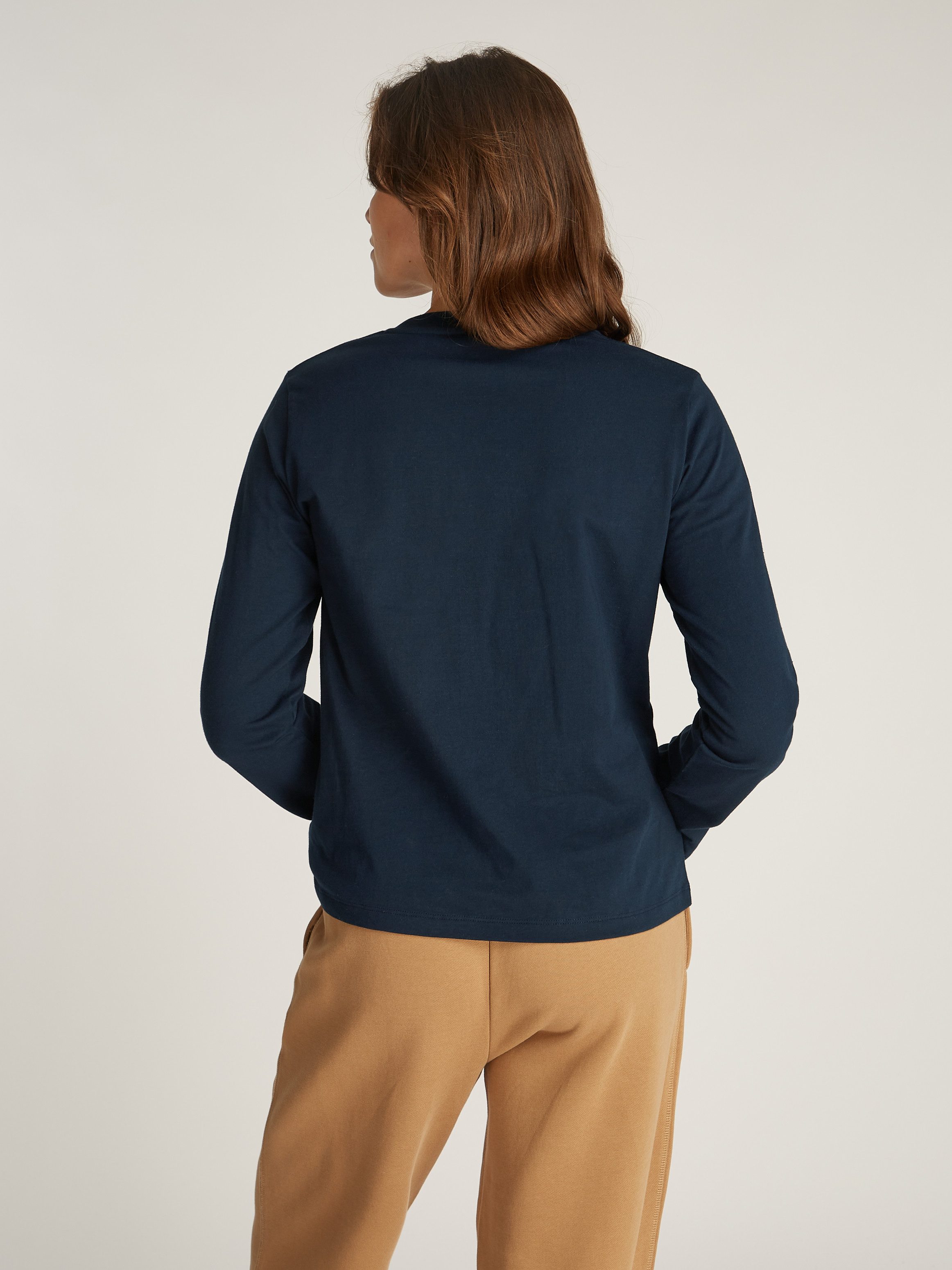 Tommy Hilfiger Shirt met lange mouwen REG CORP LOGO C-NK LS met een logo-opschrift