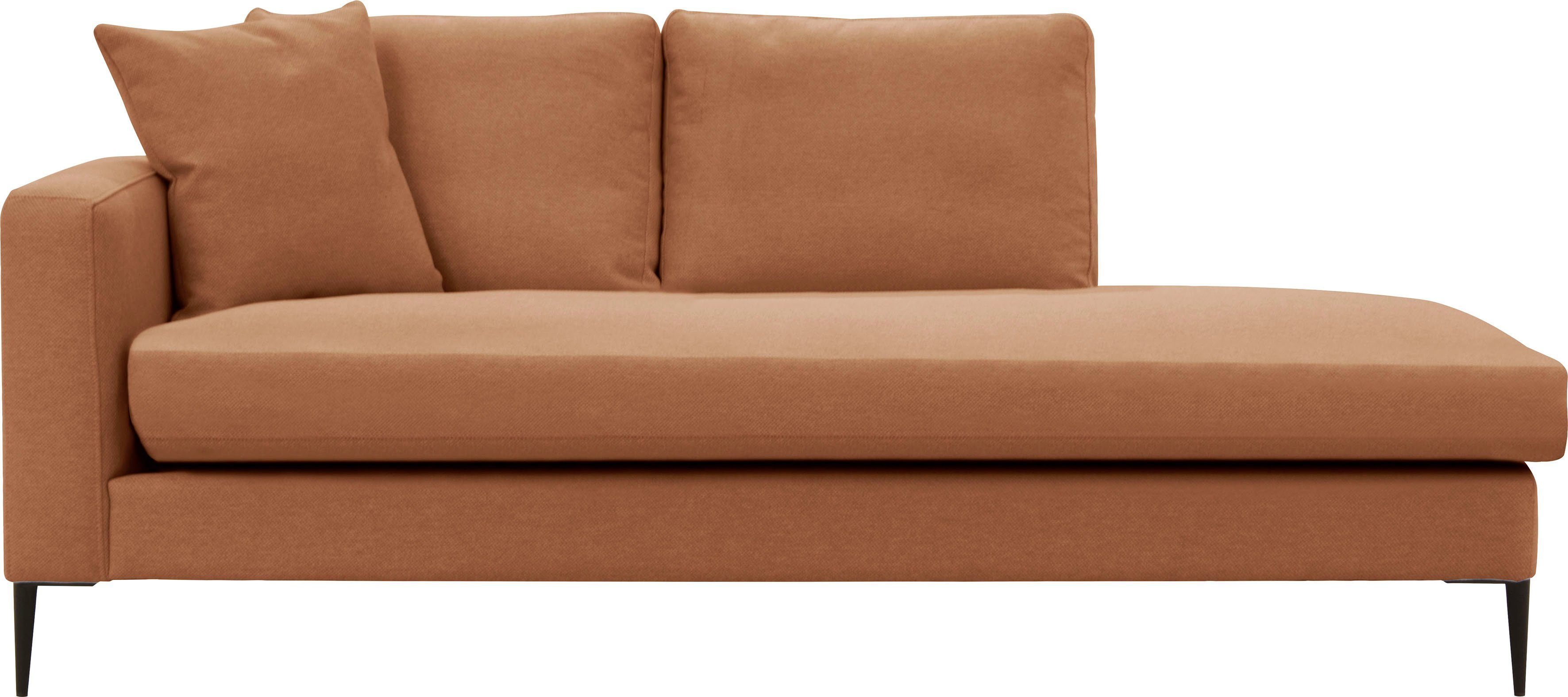 Leonique Récamier Cozy chaise longue, afmetingen B/D/H: 195/97/80 cm met los kussen en metalen poten, armleuning naar keuze links of rechts