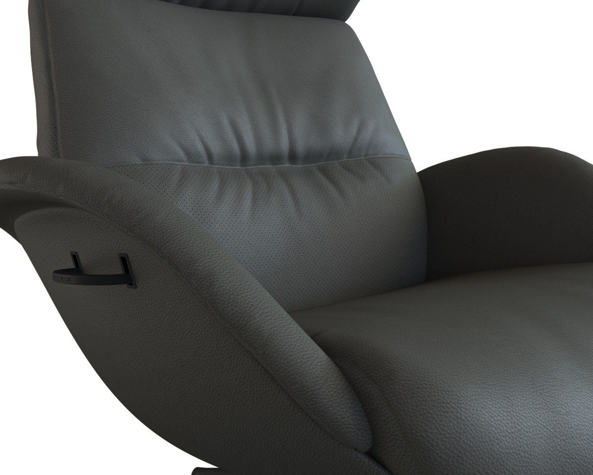 FLEXLUX Relaxfauteuil Relaxchairs More Eersteklas comfort, rug- en hoofdsteunverstelling, draaibaar, zwarte voet