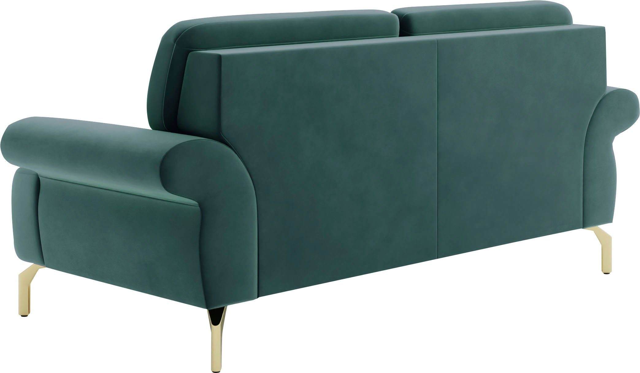 sit&more 2-zitsbank Orient 1 incl. 2 sierkussens met strassteentjes, goudkleurige metalen poten