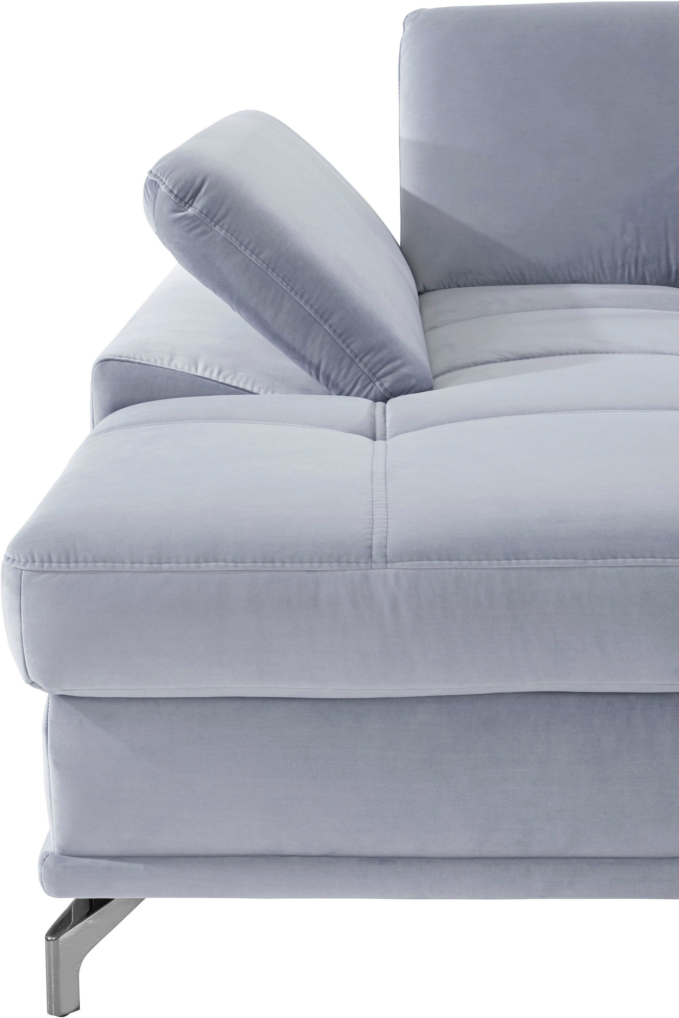 Places of Style Hoekbank Costello L-vorm, met zitdiepteverstelling, armleuningverstelling en