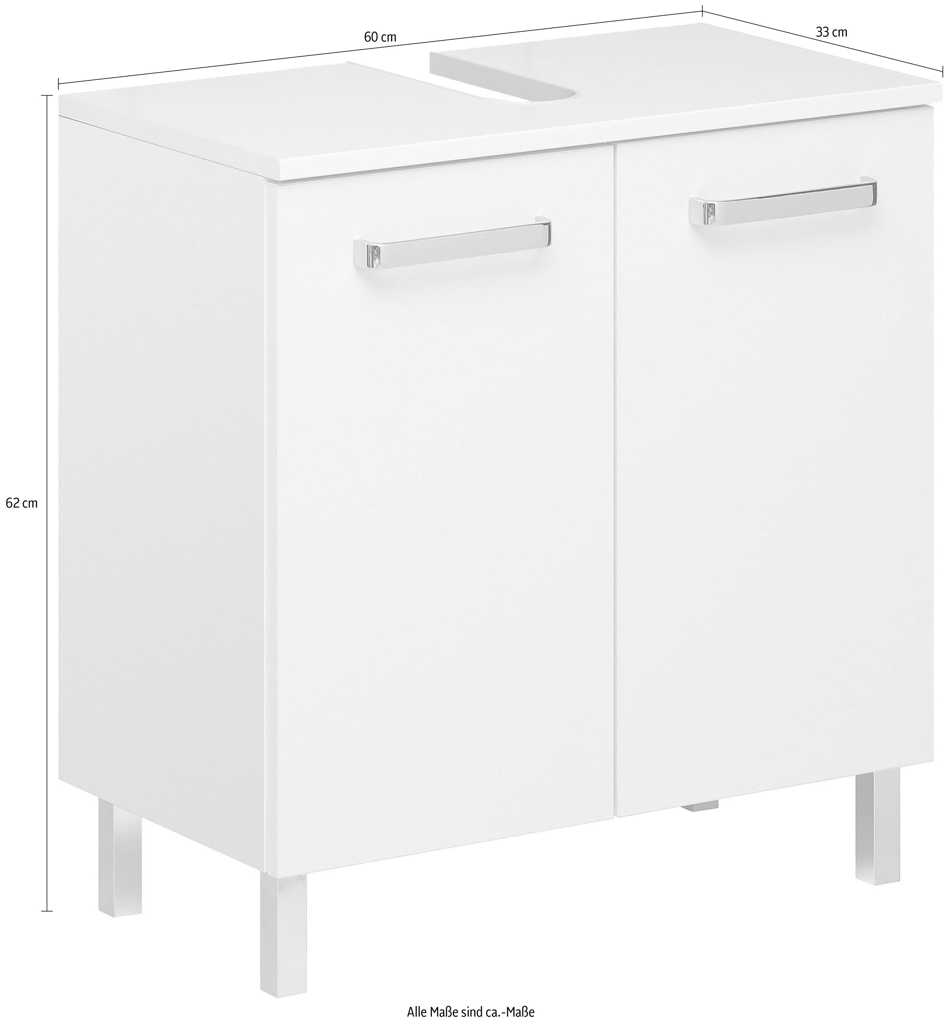 Saphir Wastafelonderkast Quickset wastafelonderkast met 2 deuren, 60 cm breed, zonder wastafel