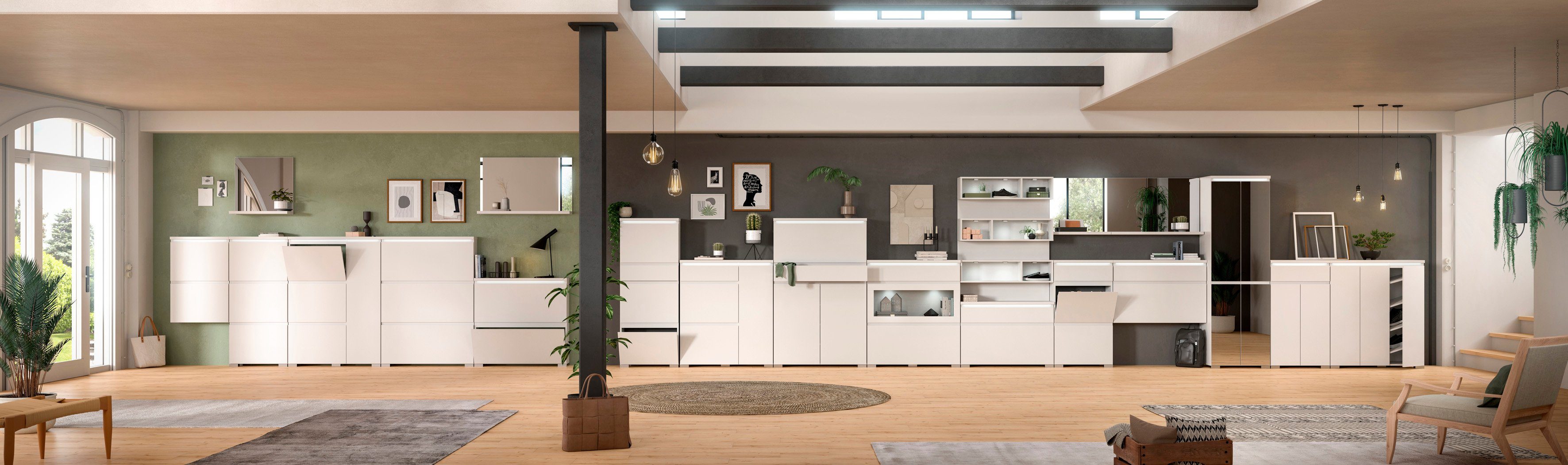 INOSIGN Schoenenkast Skoskap, Diepte 18 cm, 3 Deurtjes met schoenrol, plaats voor 12 paar schoenen