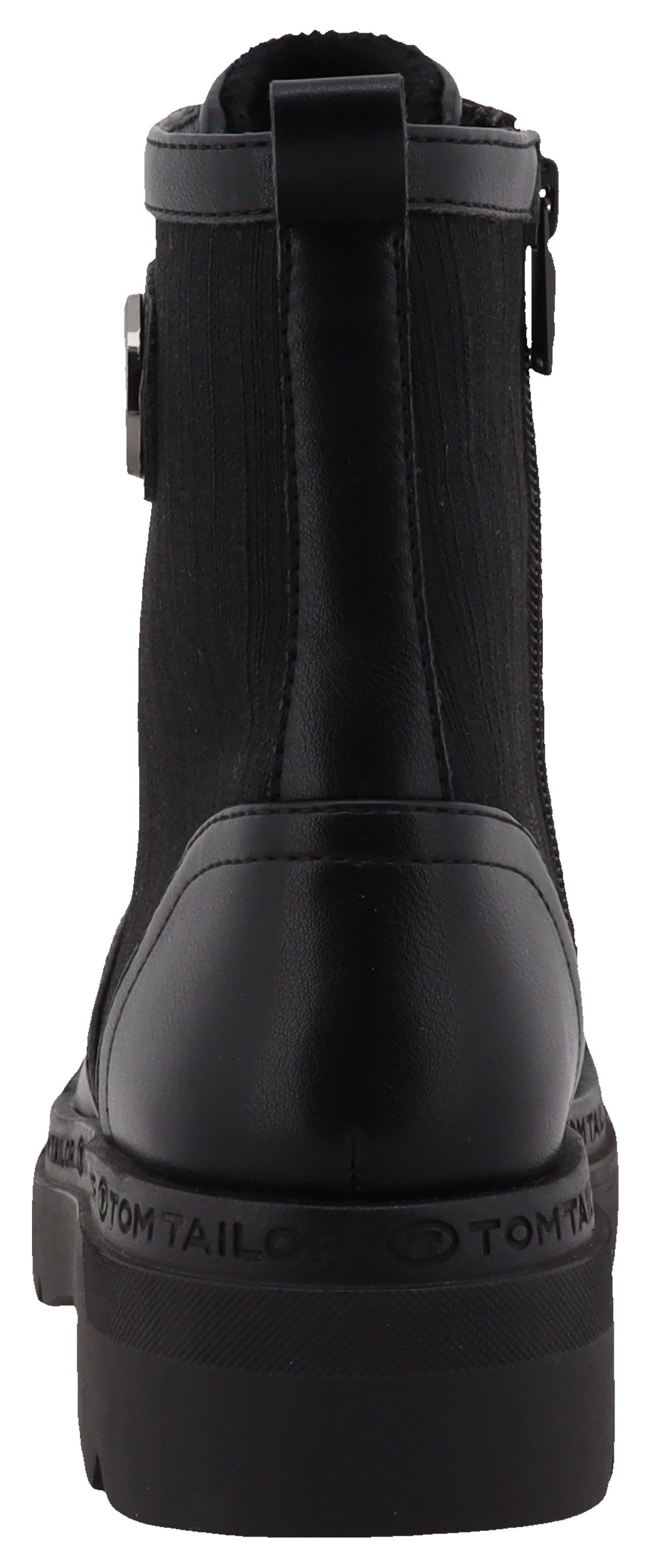 Tom Tailor Veterschoenen blokhak, veterschoen, enkellaars in comfortabele breedte g (= breed)
