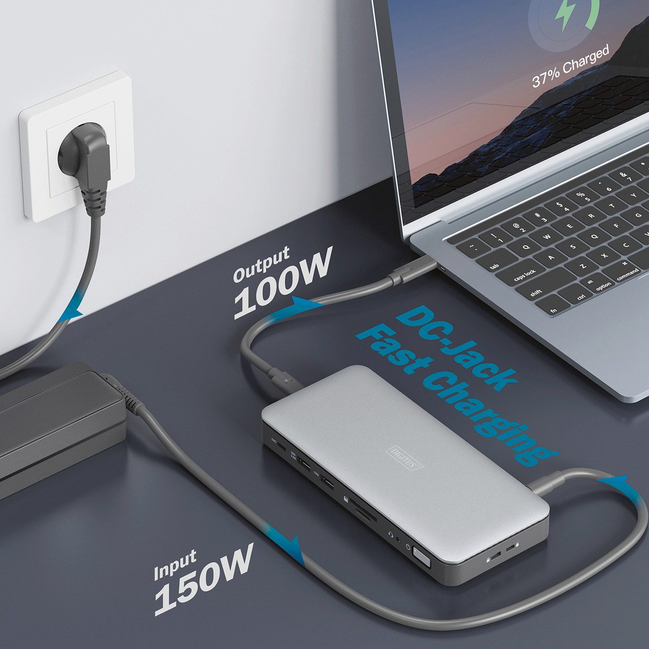Digitus Laptop-dockingstation USB-C Docking Station, 11-Port, HDMI, USB, RJ45, SD