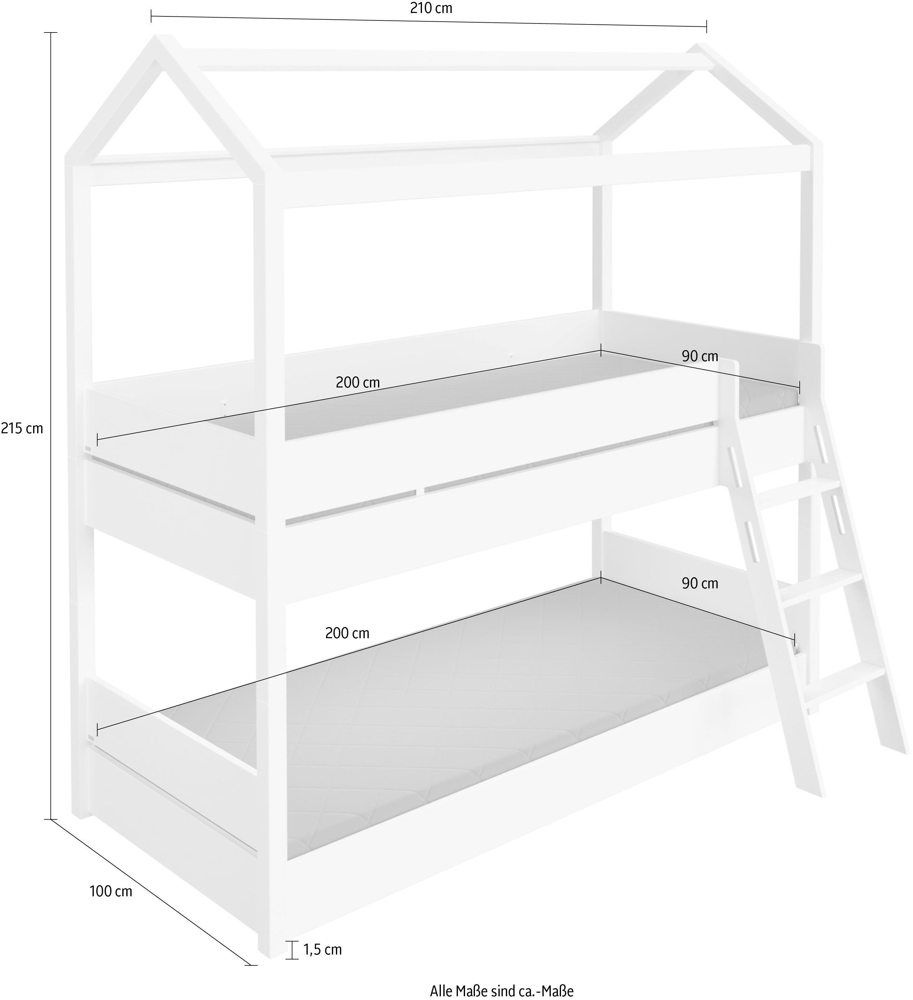 PAIDI Kinderwelten Huisbed TINY HOUSE stapelbed
