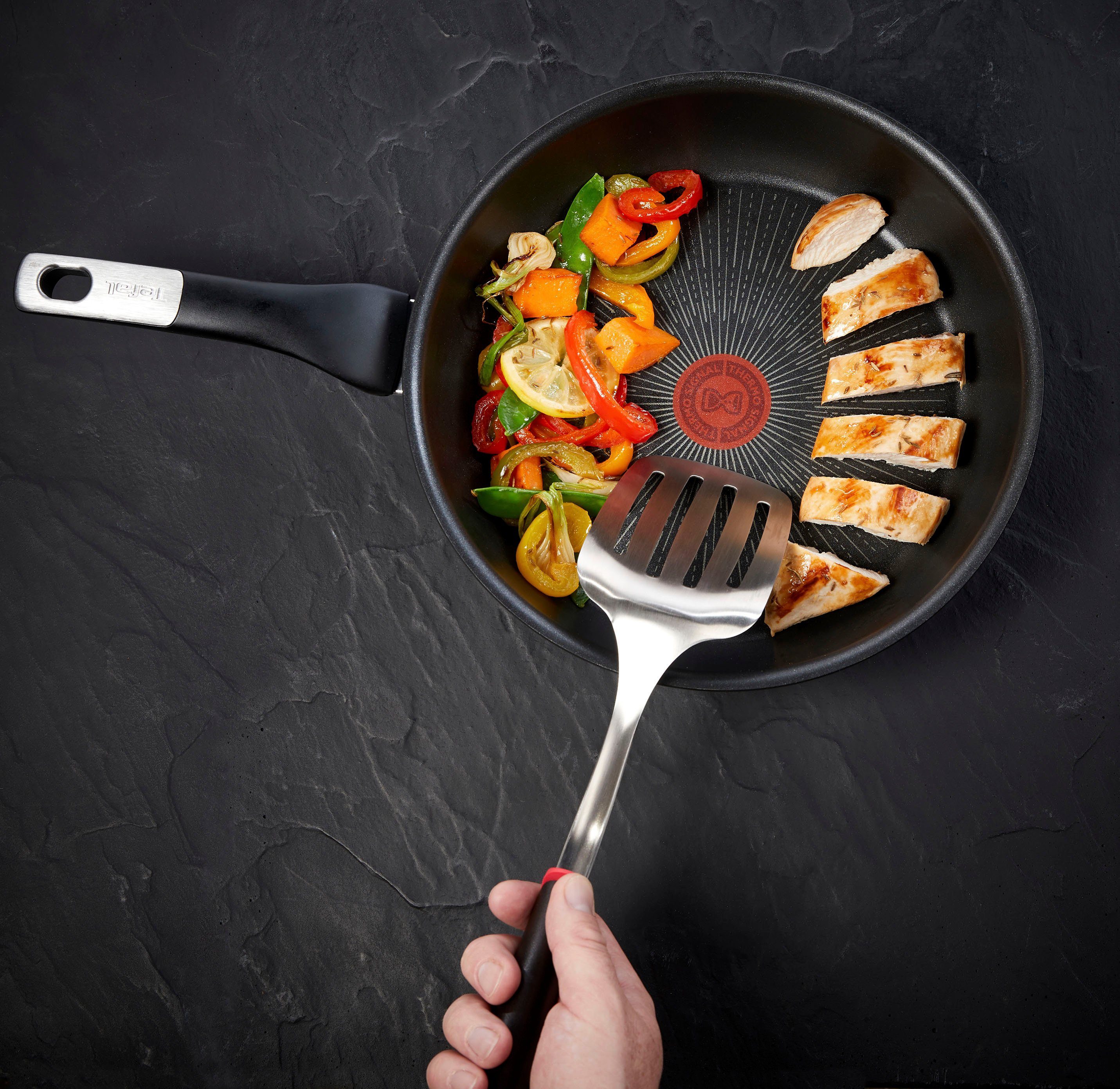 Tefal Koekenpan Unlimited kratzbestendig, inductiepan, temperatuurindicator, gemaakt in frankrijk (1-delig)