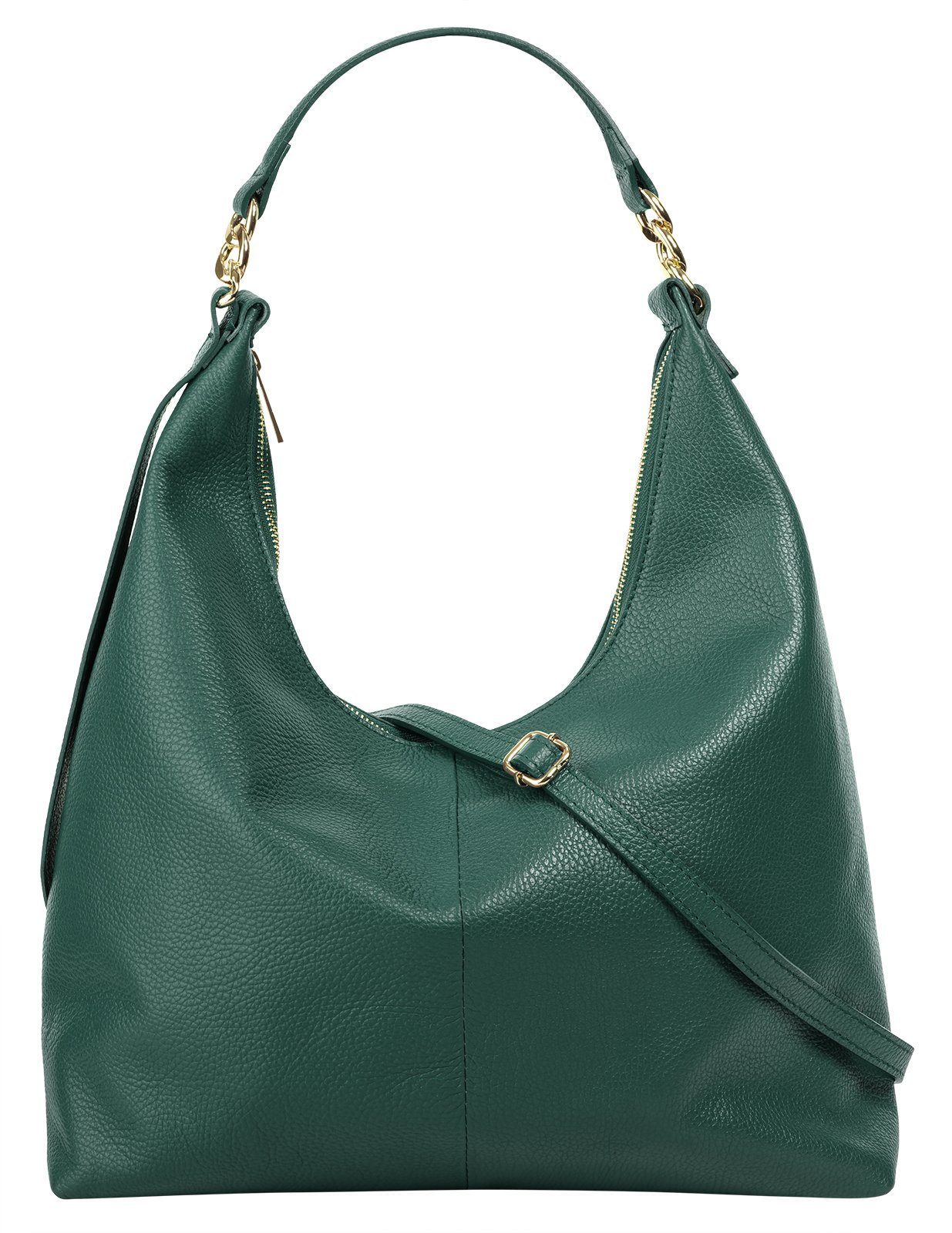 Samantha Look Shopper Made in Italy, Grote handtas met smartphonevak, schoudertas met draagriem dames tassen maat Onesize groen