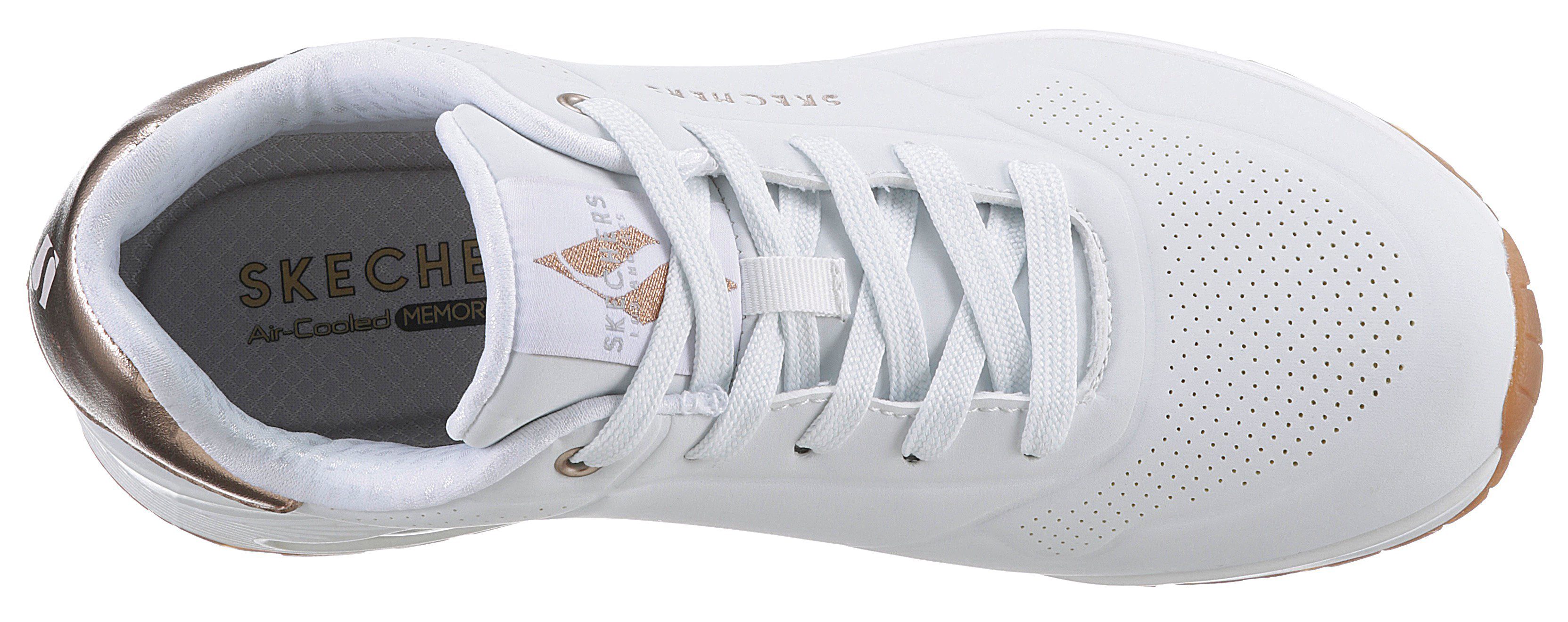 Skechers Sneakers UNO GOLDEN AIR Vrijetijdsschoen, lage schoen, veterschoen met metallic inzet