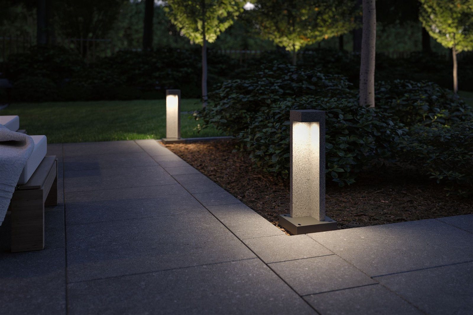 Paulmann Led-bolderlamp Concrea IP65 450mm 3000K 6,8W 200lm 230V zwarte zandsteen beton (1 stuk)