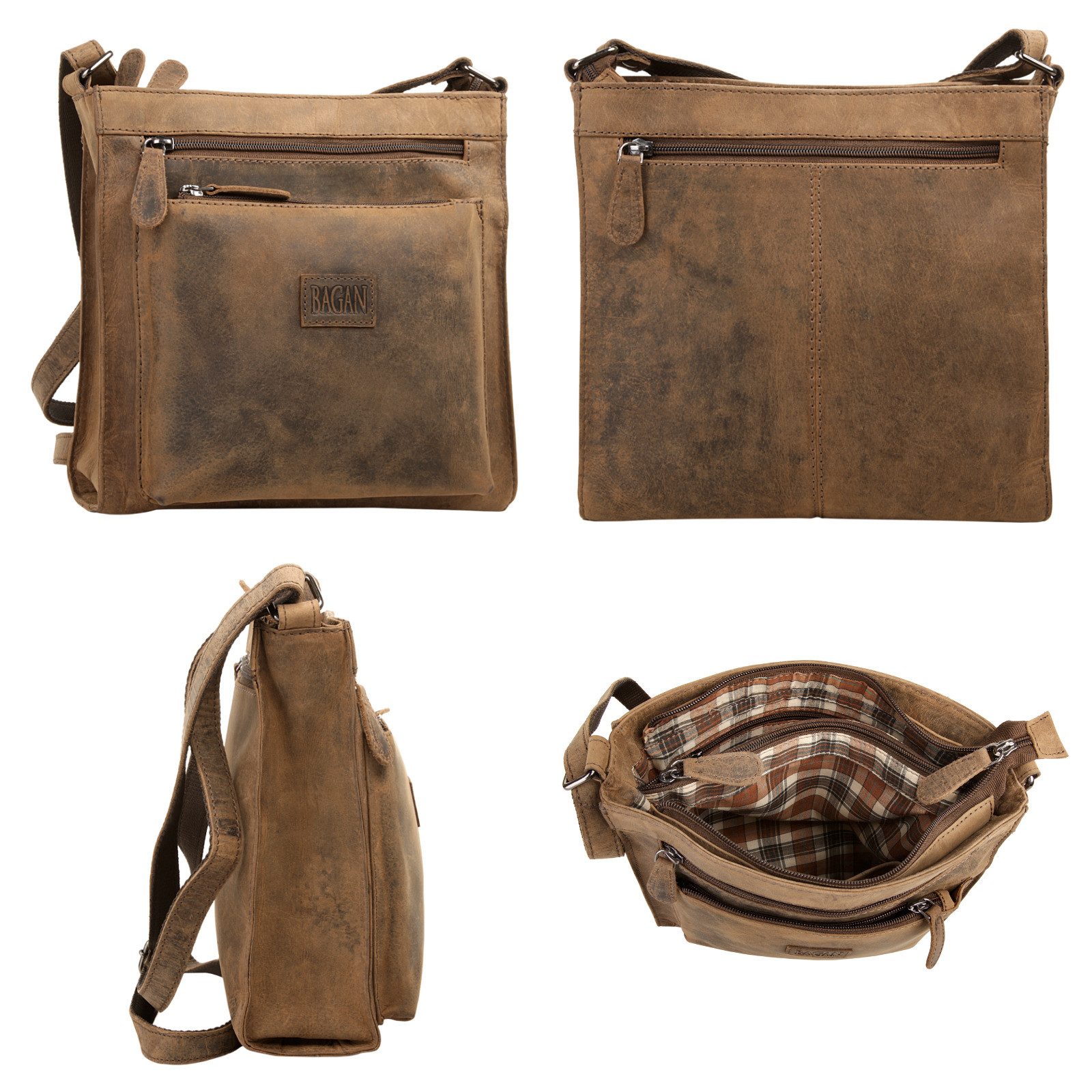 Bagan Schoudertas echt leder