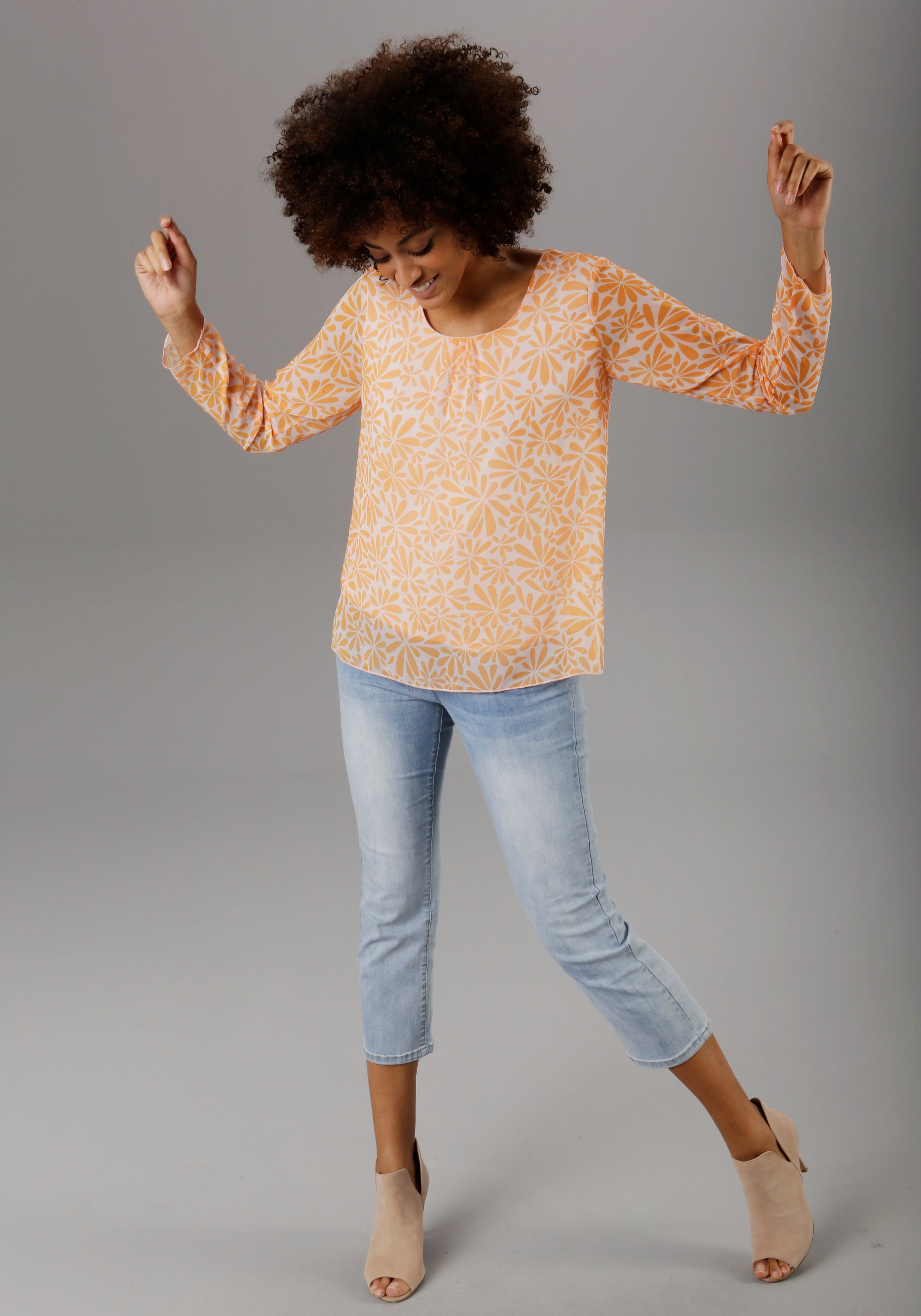 Aniston SELECTED Straight jeans in verkorte cropped lengte