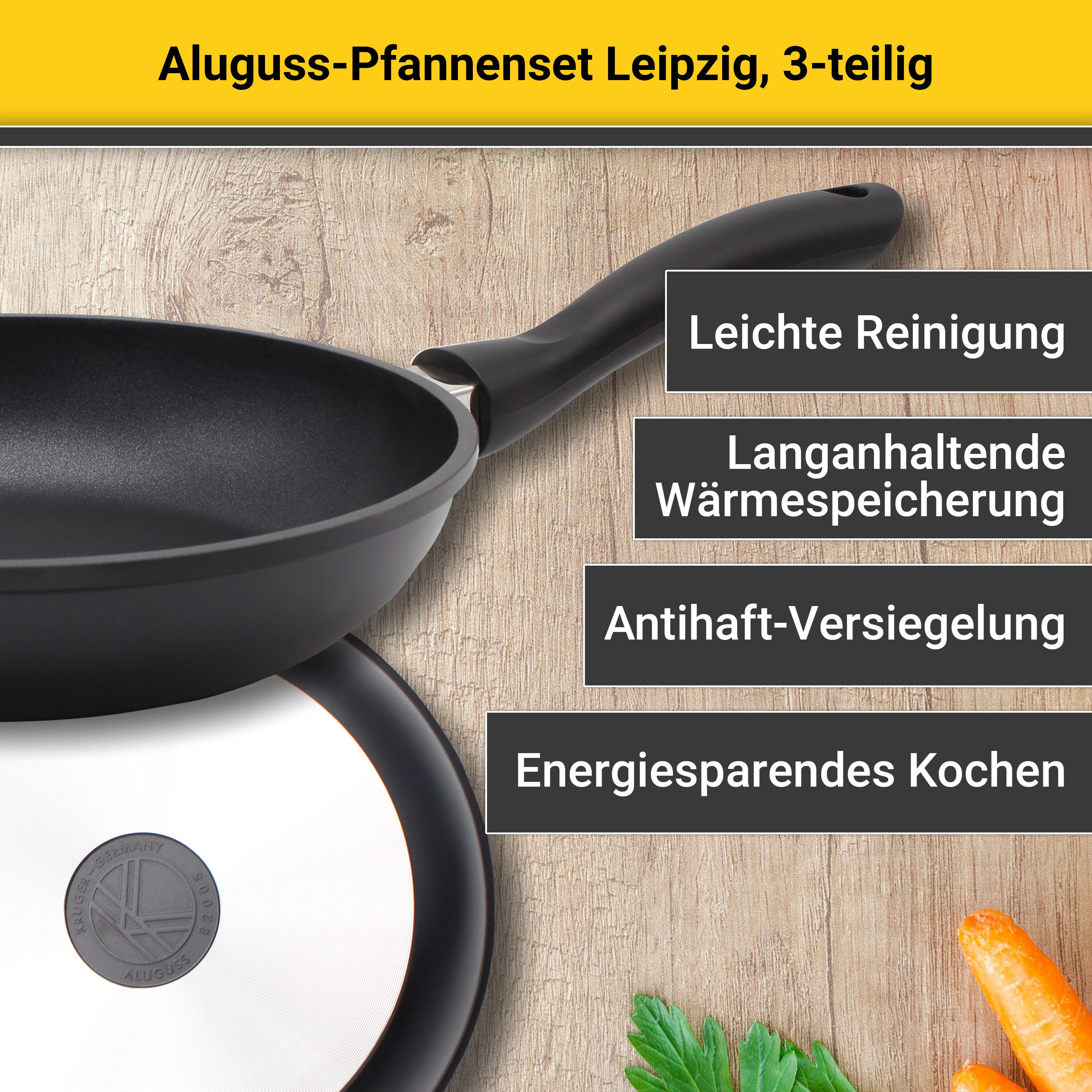 Krüger Pannenset Gietaluminium bakpannenset LEIPZIG, 3 delig (set, 3-delig)