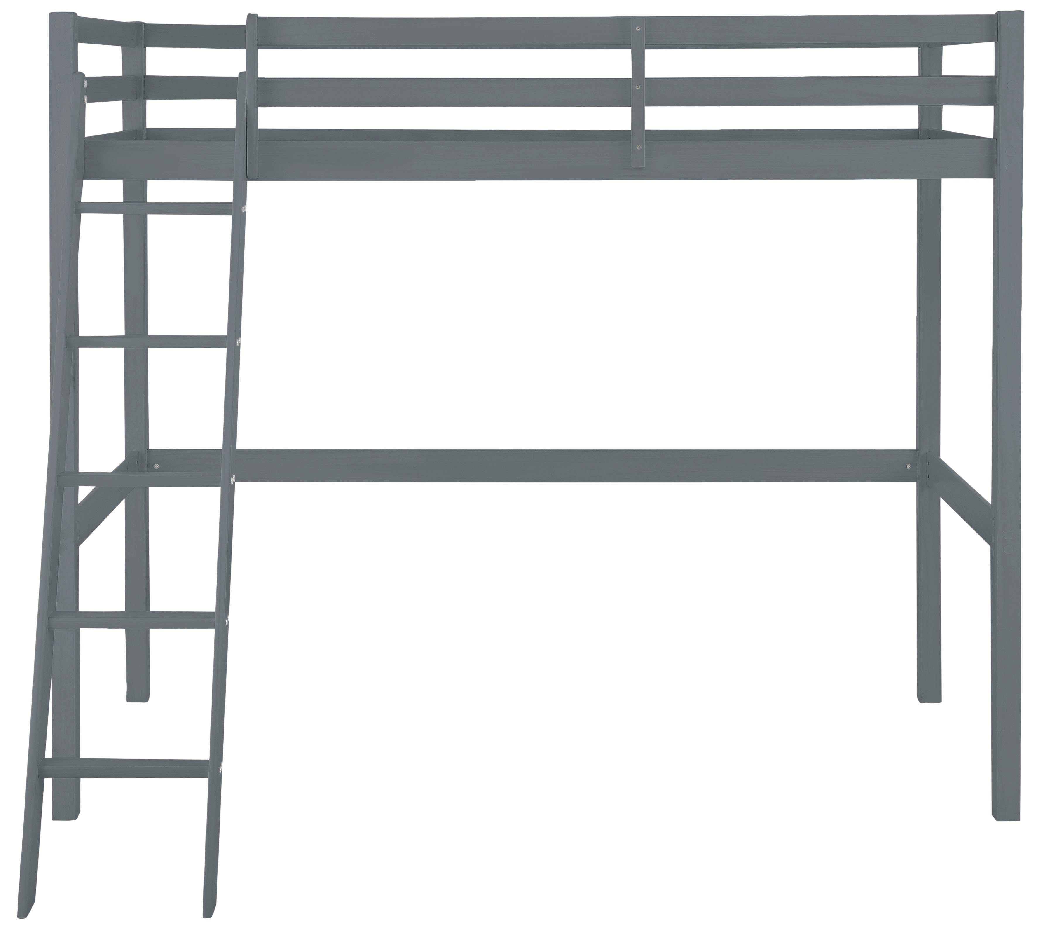 Lüttenhütt Kinderledikant Alpi Grenenhout, inclusief ladder en lattenbodem, ligoppervlak 90x200 cm
