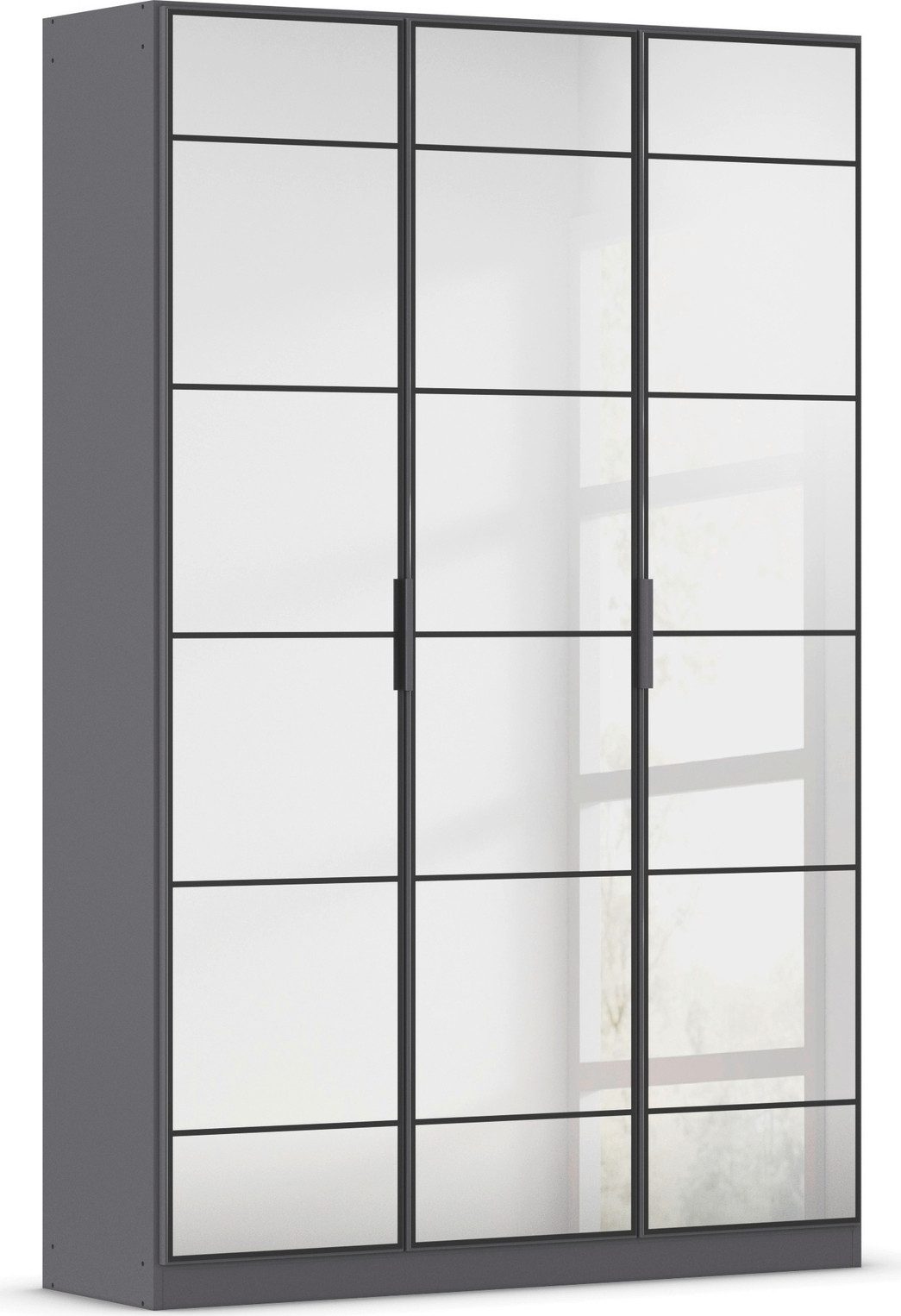 rauch Draaideurkast Kledingkast Kast Garderobe Slaapkamerkast ACERO Spiegelfront in moderne loft-look MADE IN GERMANY kledingkasten grijs