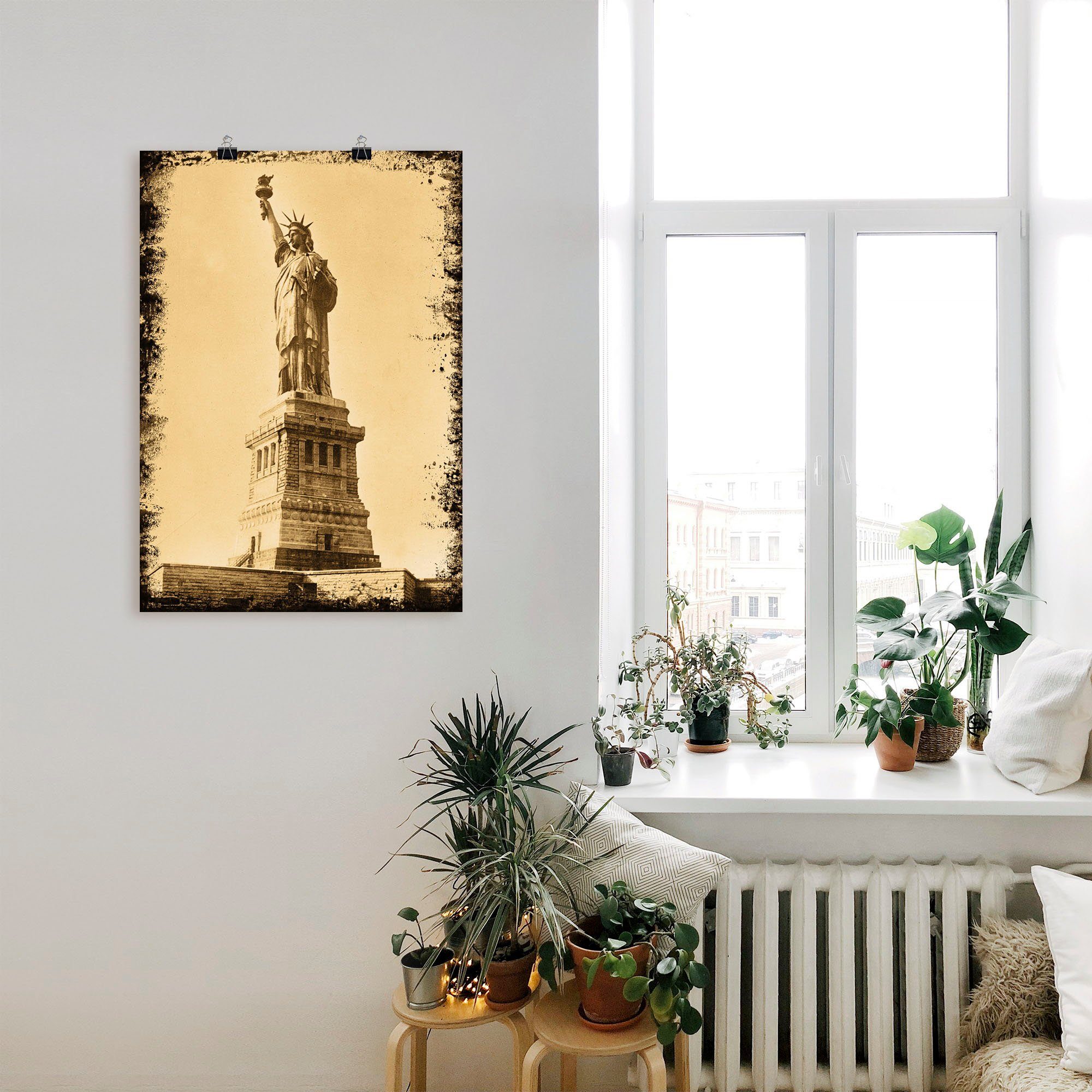 Artland Artprint Vrijheidsbeeld - N.Y. City als artprint op linnen, muursticker of poster in verschillende maten