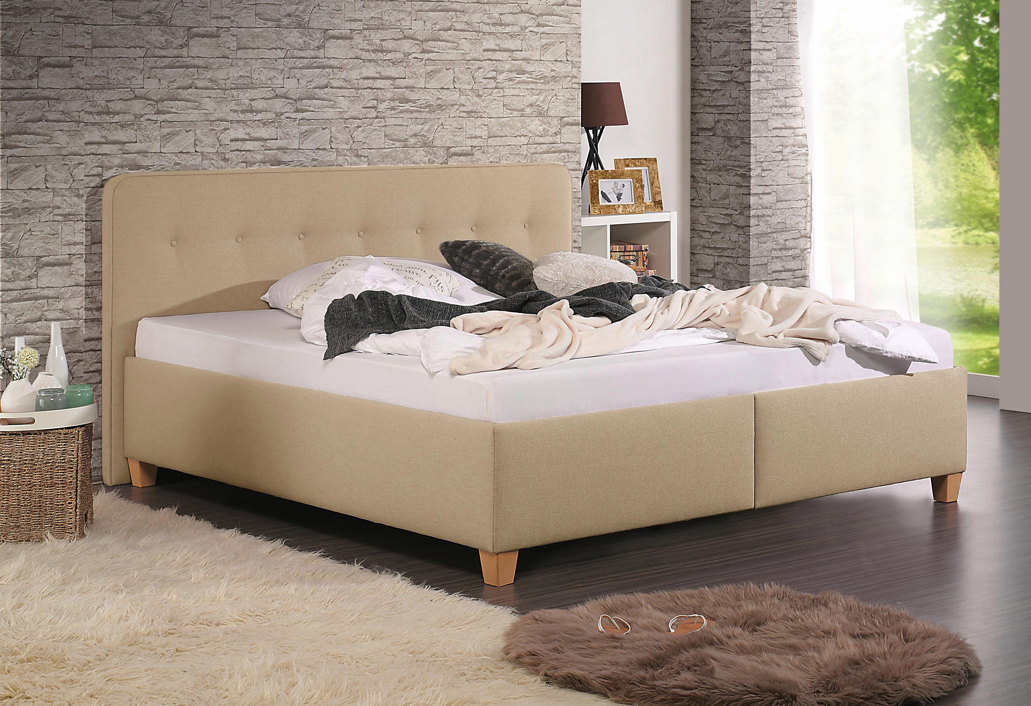 Maintal Gestoffeerd bed Mison met of zonder matras bonell-, koudschuim-, pocketveringskern matras