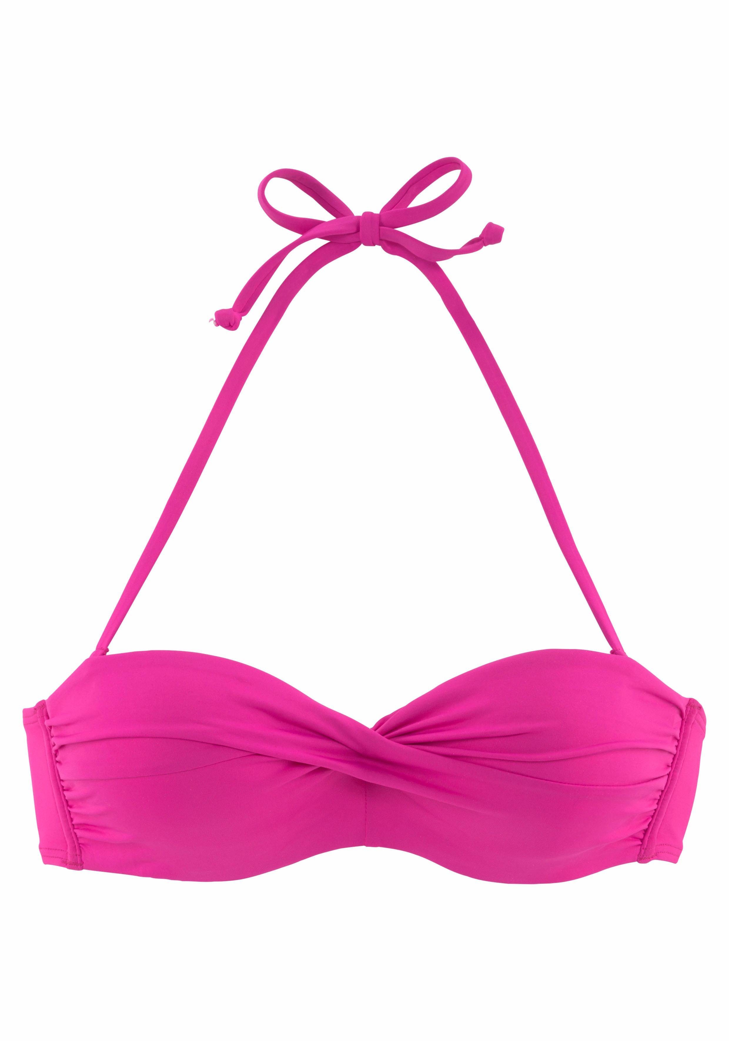 s.Oliver RED LABEL Beachwear Bandeau-bikinitop Spain in effen kleuren met wikkel-look