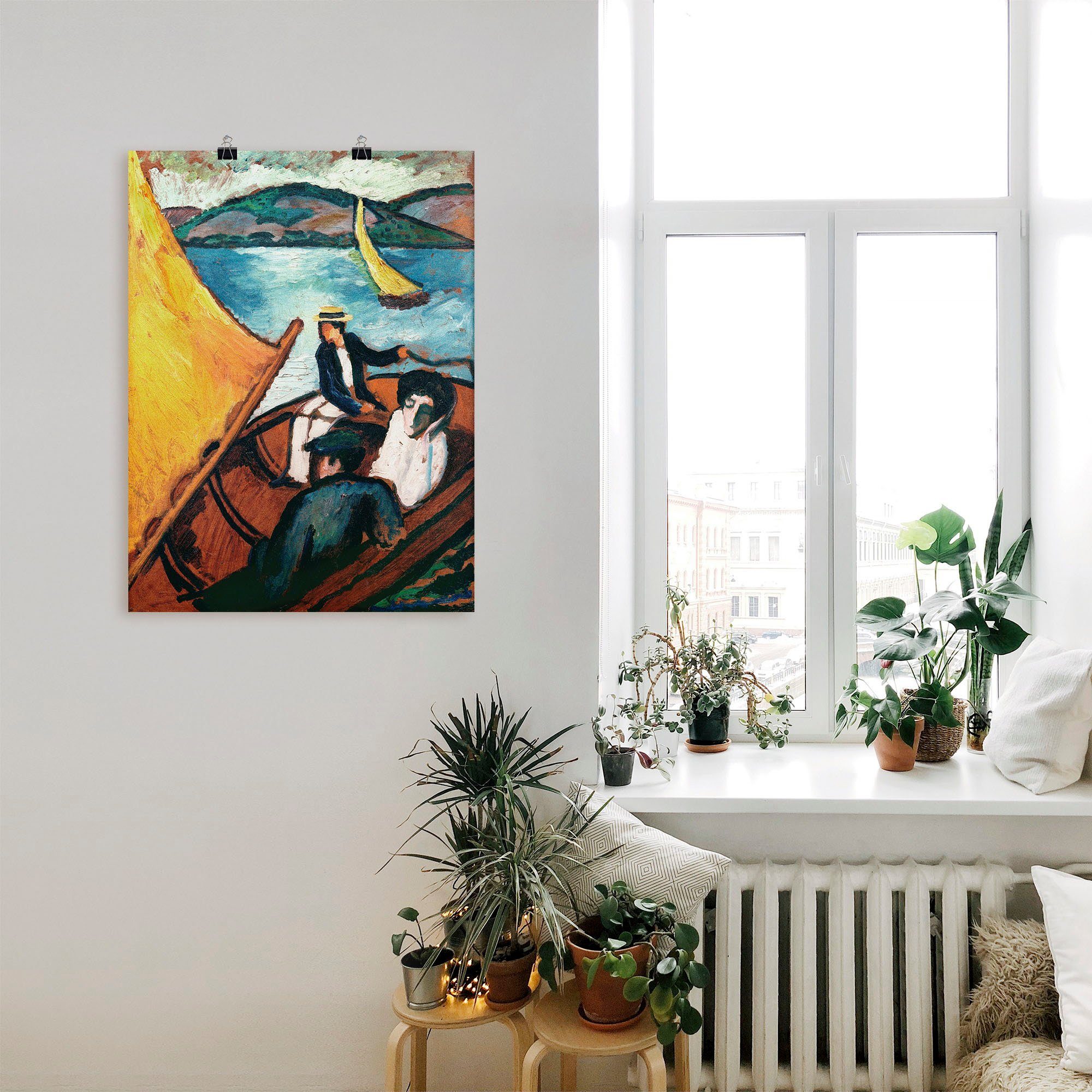 Artland Artprint Zeilboot, Tegernsee als artprint op linnen, muursticker of poster in verschillende maten