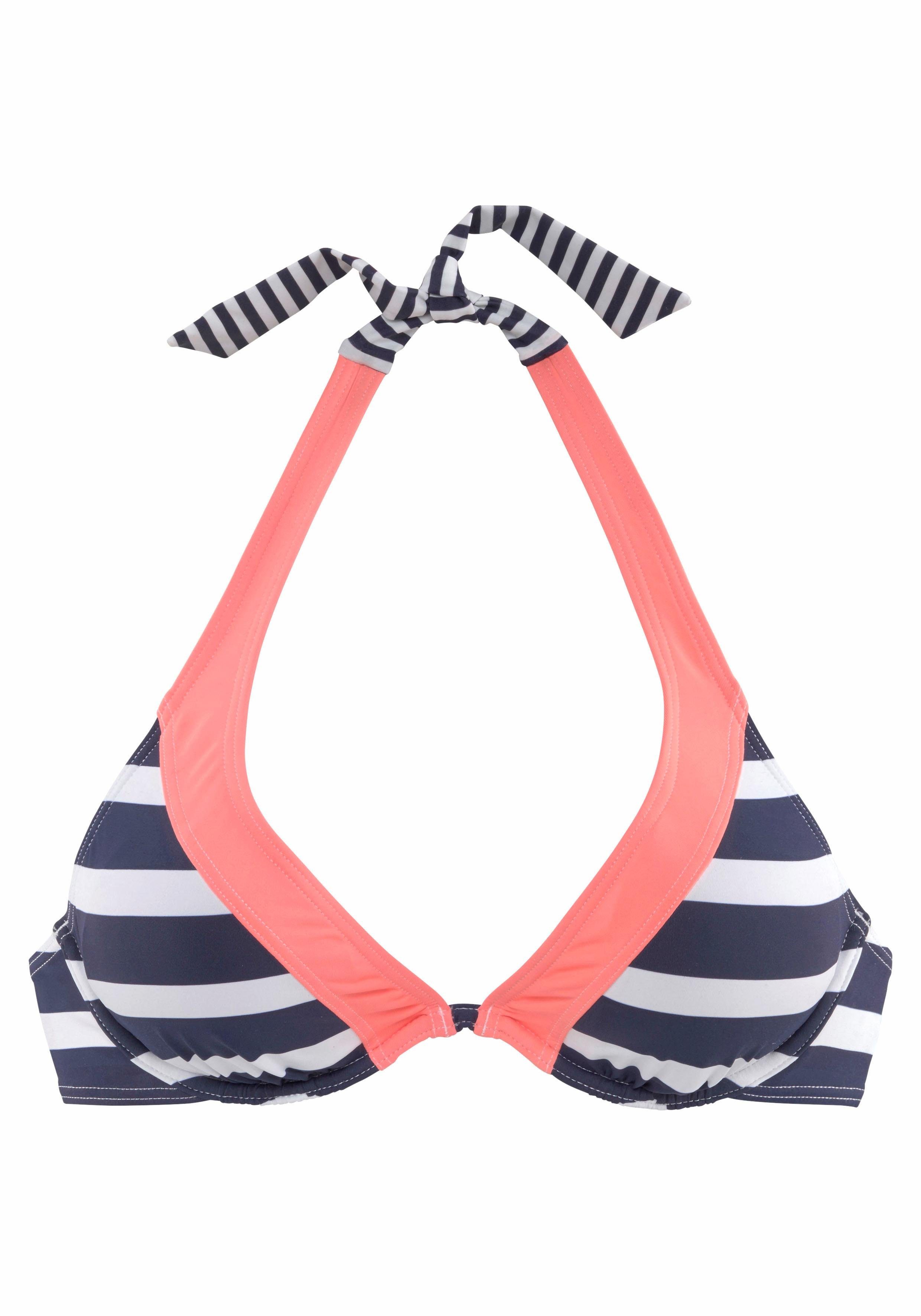 KangaROOS Bikinitop met beugels ANITA trendy blokstreepdessin dames beugelbikini's maat 44 B blauw
