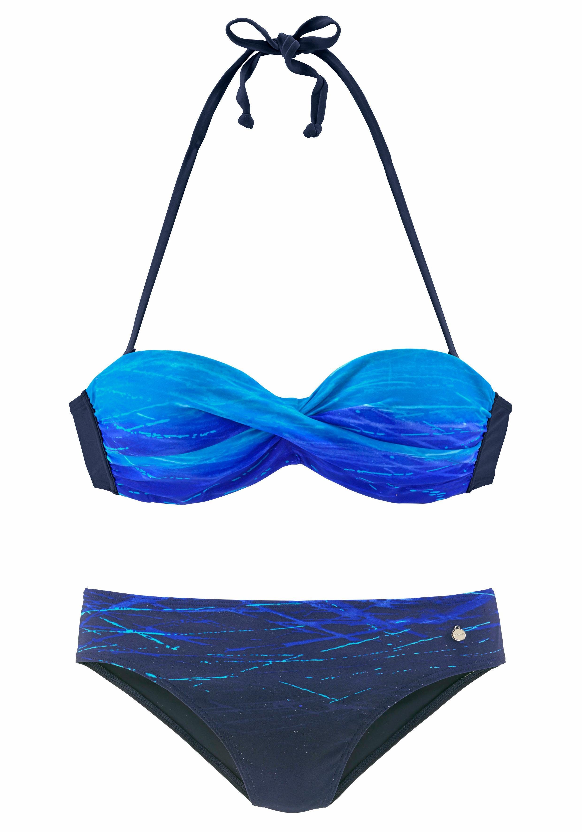 Lascana Beugelbikini in bandeaumodel in kleurverloop in batik-look