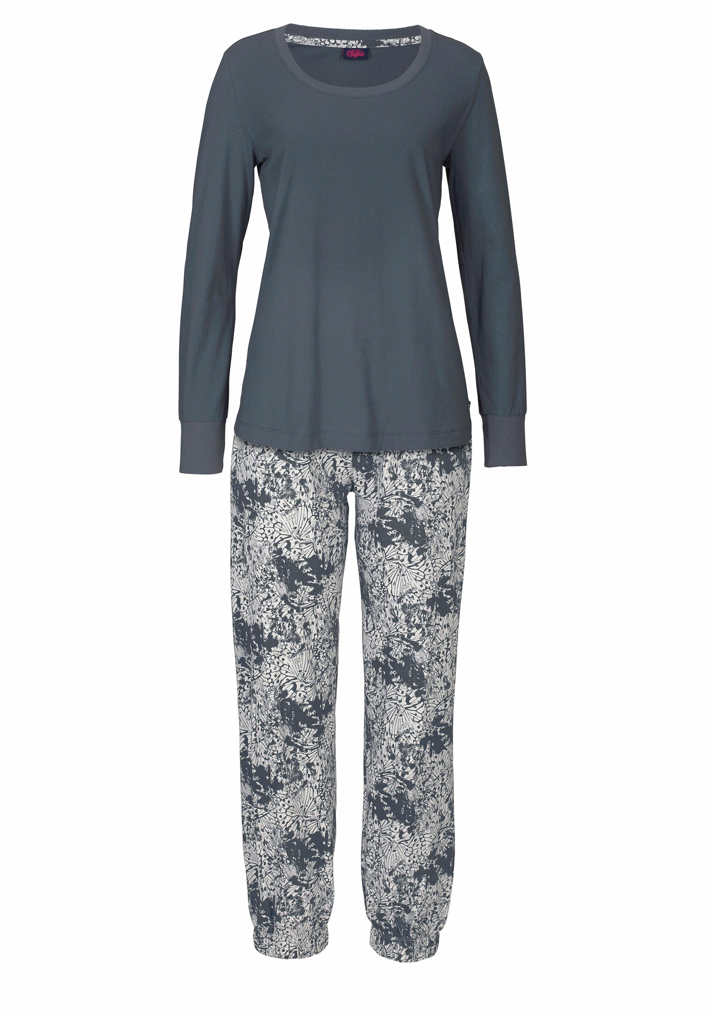 Buffalo Pyjama met gedessineerde broek en bijpassend shirt met lange mouwen (2-delig, 1 stuk)