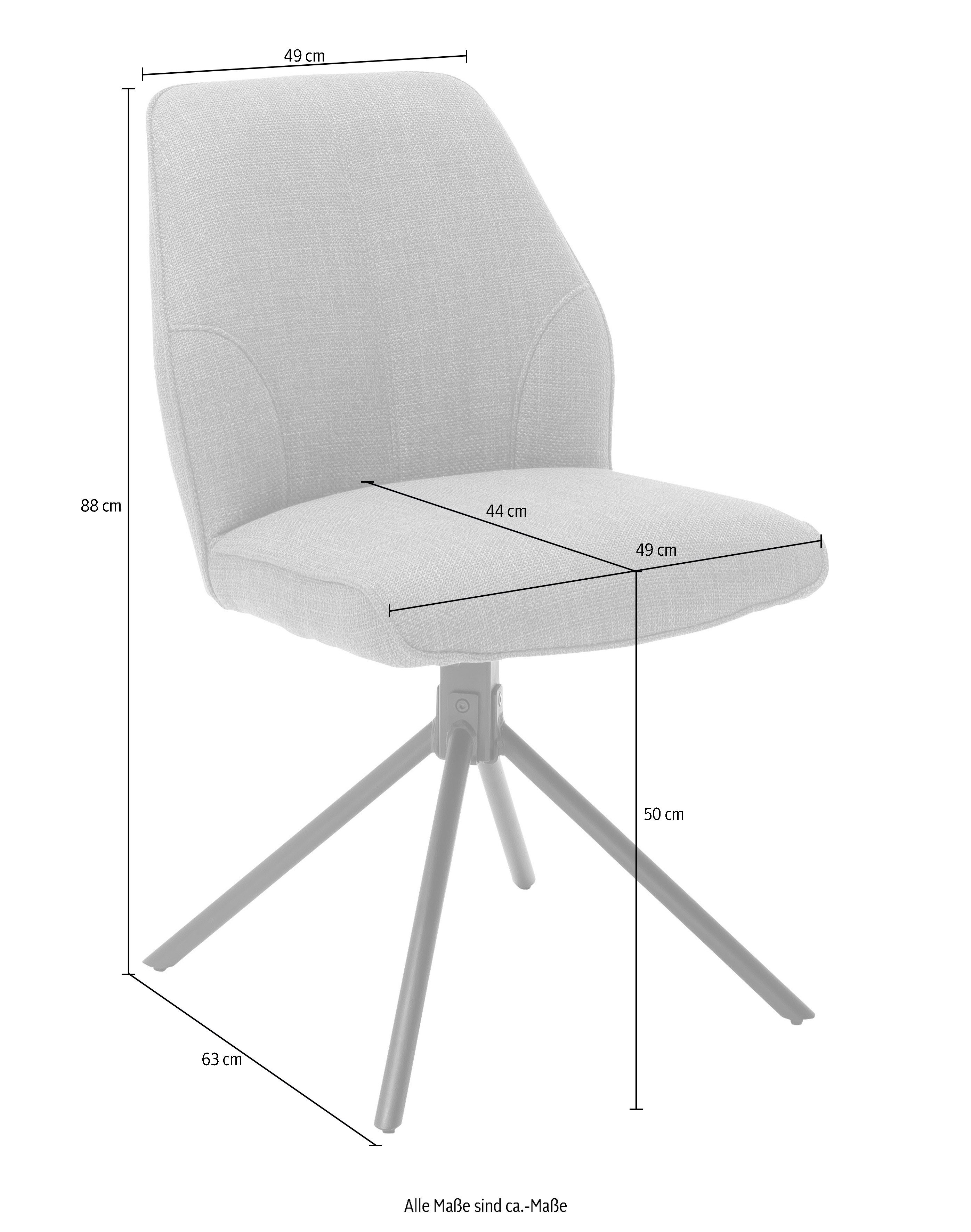 MCA furniture Stoel met 4 poten Pemba set van 2, 180º draaibaar met nivellering, stoel belastbaar tot 120 kg (set, 2 stuks)