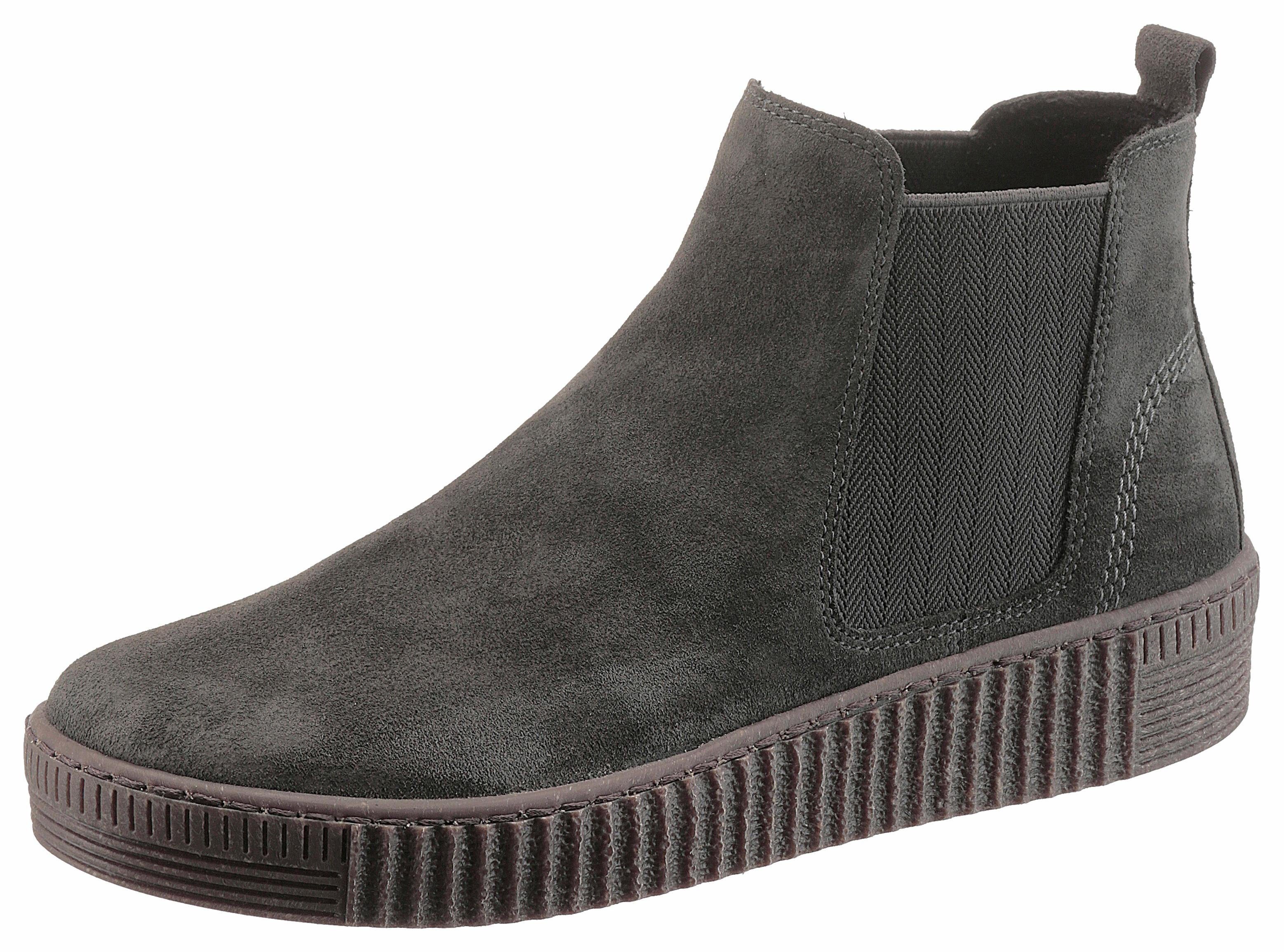 Gabor Chelsea-boots plateau, enkellaars, instapschoen met subtiele contrastnaden dames chelsea boots maat 38 EU grijs
