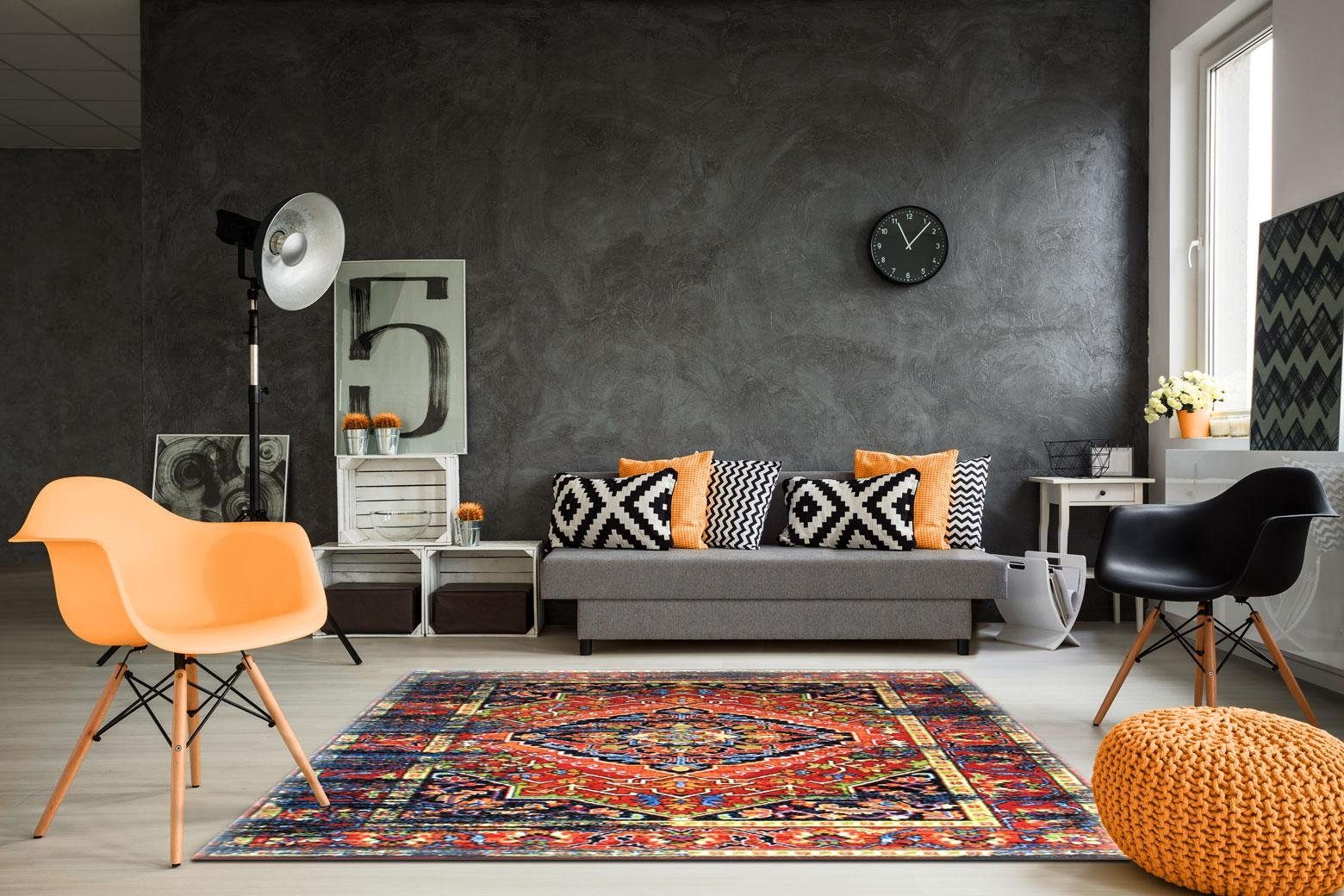 SANAT HALI Vloerkleed Vintage 1614 Woonkamer, korte pool, vintage-look, retro