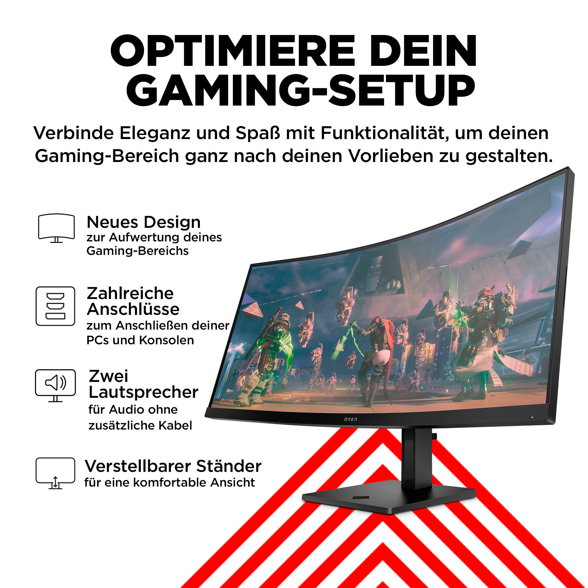 HP Curved-gaming-monitor OMEN 34c (HSD-0159-A), 86,4 cm / 34", WQHD