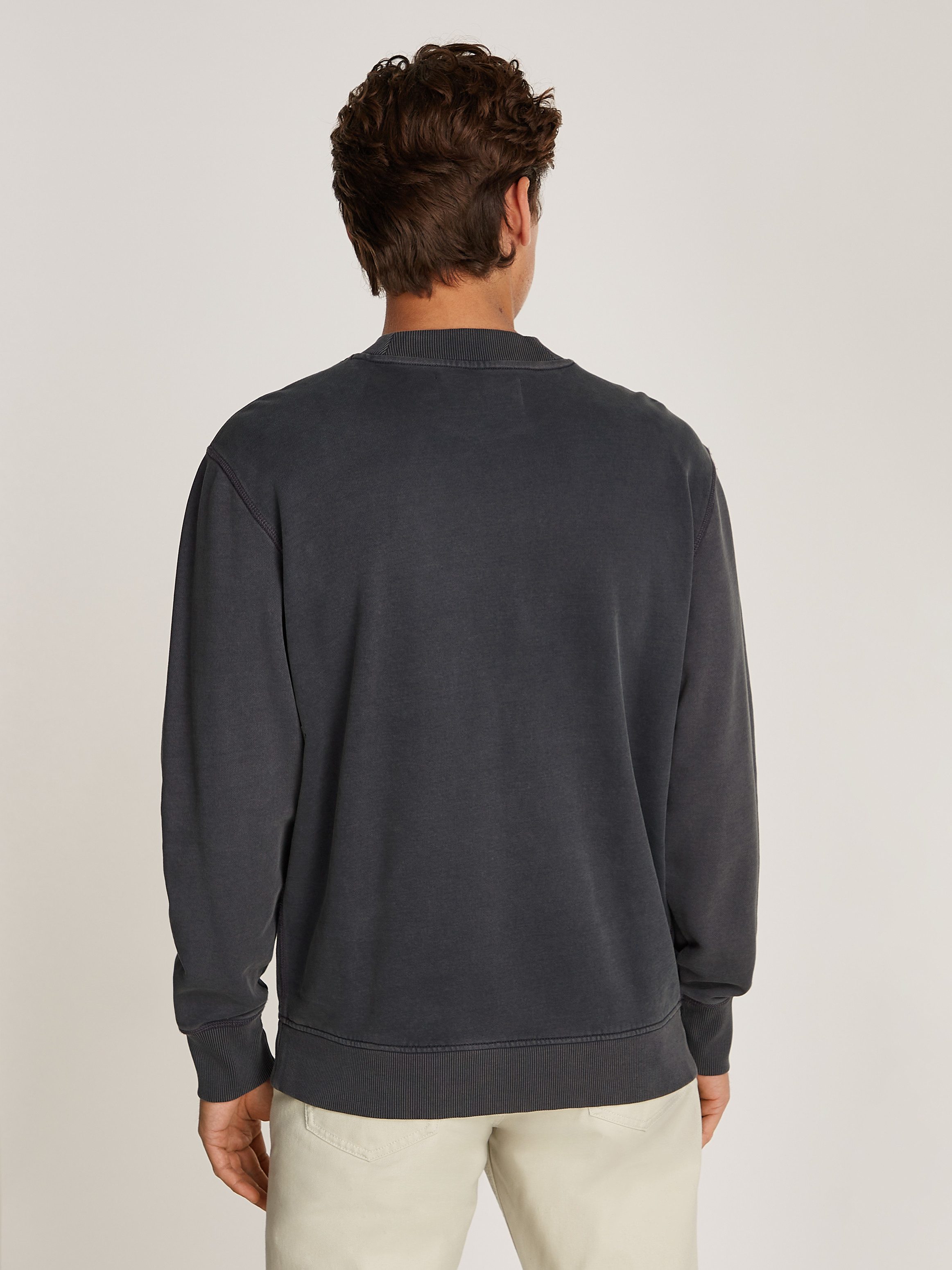Calvin Klein Sweatshirt WASHED WOVEN LABEL CREW NECK