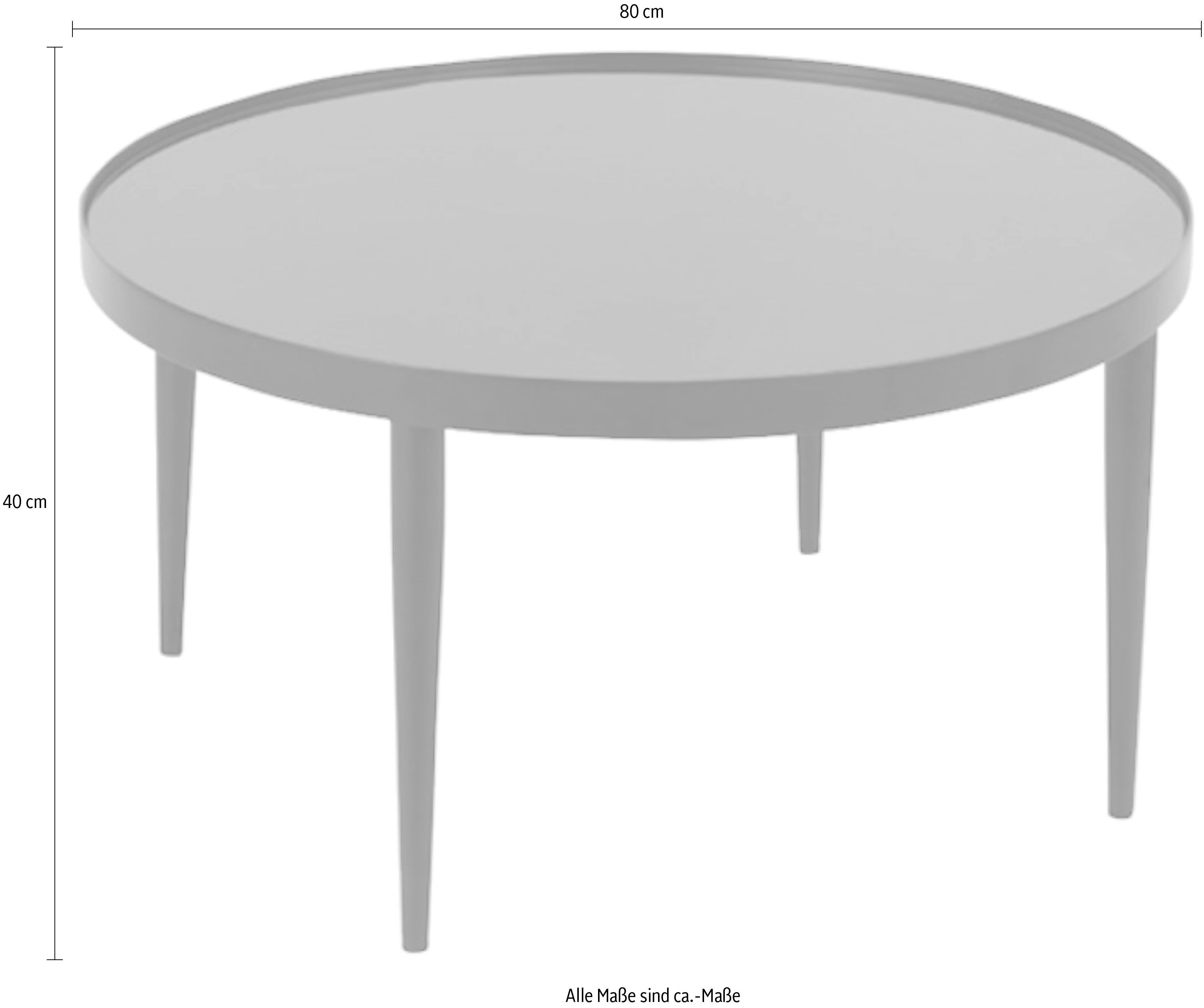 HELA Salontafel RON Ronde salontafel, glazen blad zwart, vierpoten onderstel