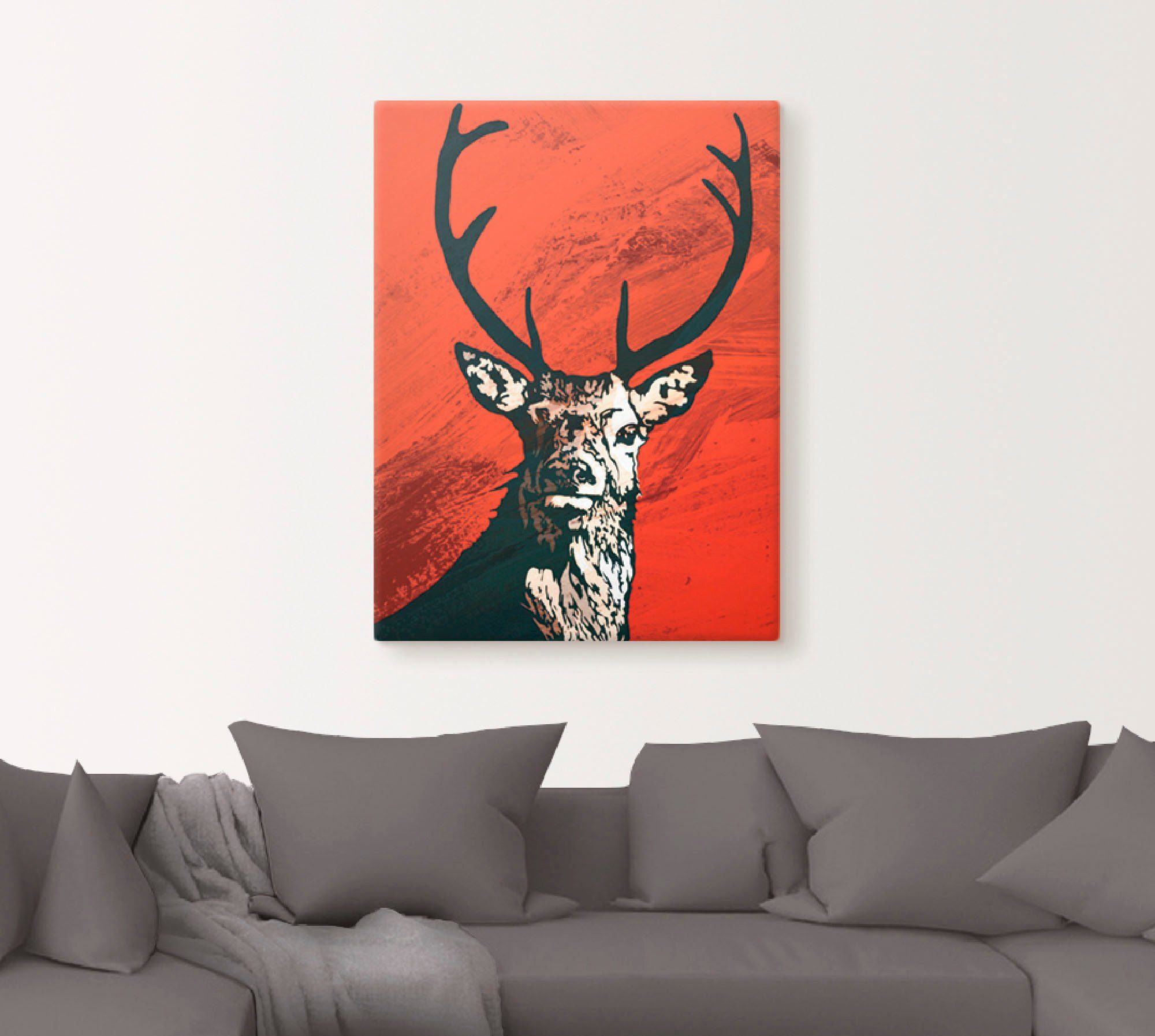 Artland Artprint Edelhert als artprint op linnen, poster in verschillende formaten maten