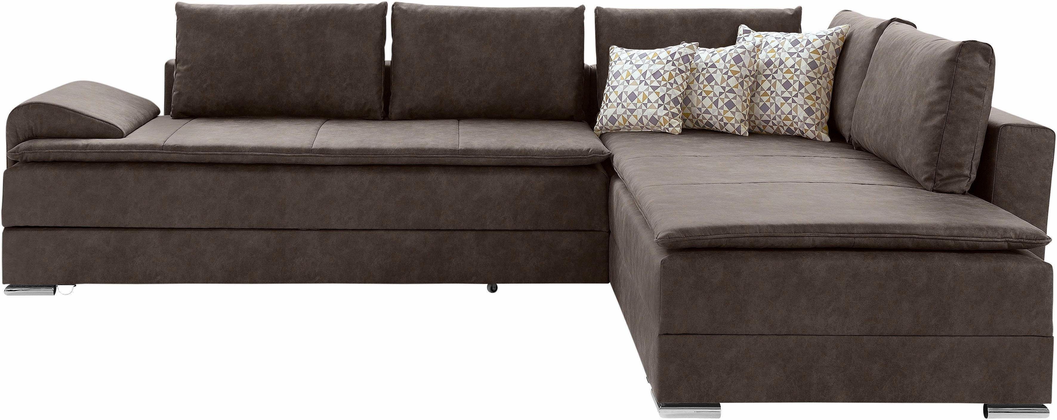 INOSIGN Hoekbank Boxspringbed Night & Day L-vorm met permanente slaapfunctie met armleuning