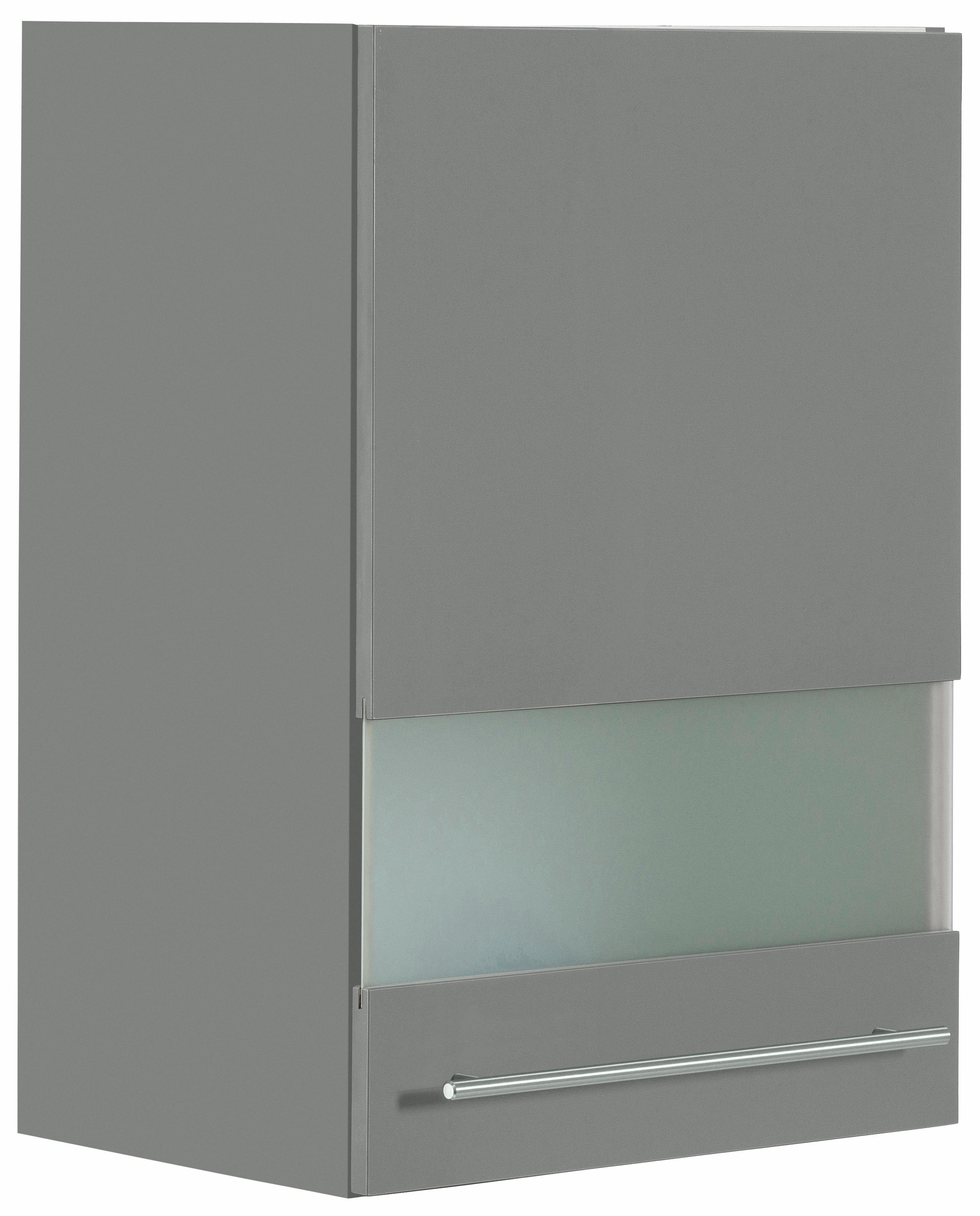 OPTIFIT Hangend kastje met glasdeur Bern Breedte 50 cm, front met melkglas-inzet, met metalen greep hangkasten grijs